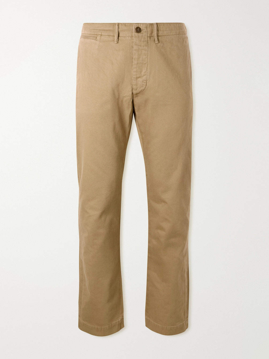 Rrl Straight-leg Cotton-twill Trousers In Neutral