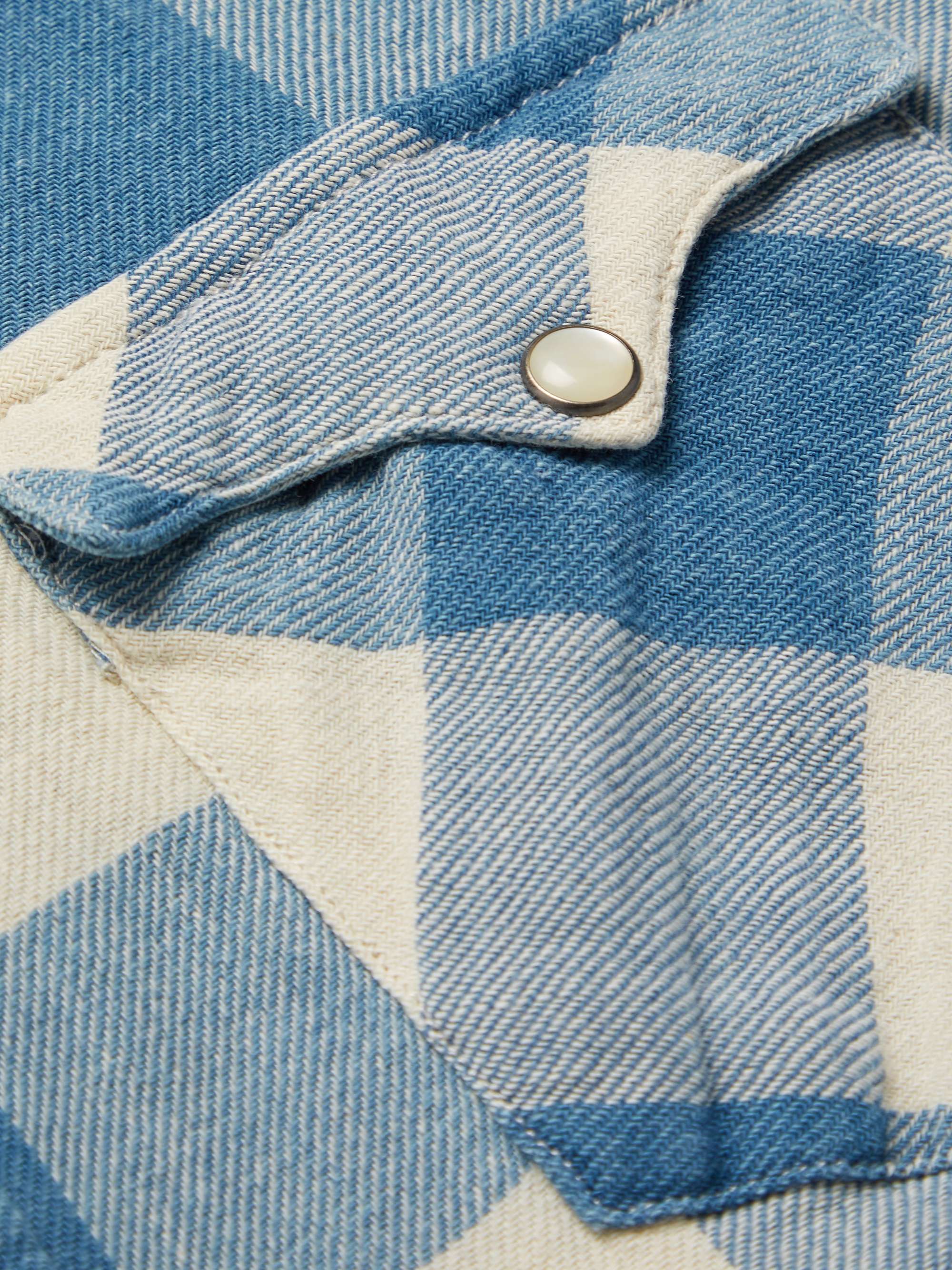RRL Buffalo-Checked Cotton and Linen-Blend Flannel Shirt