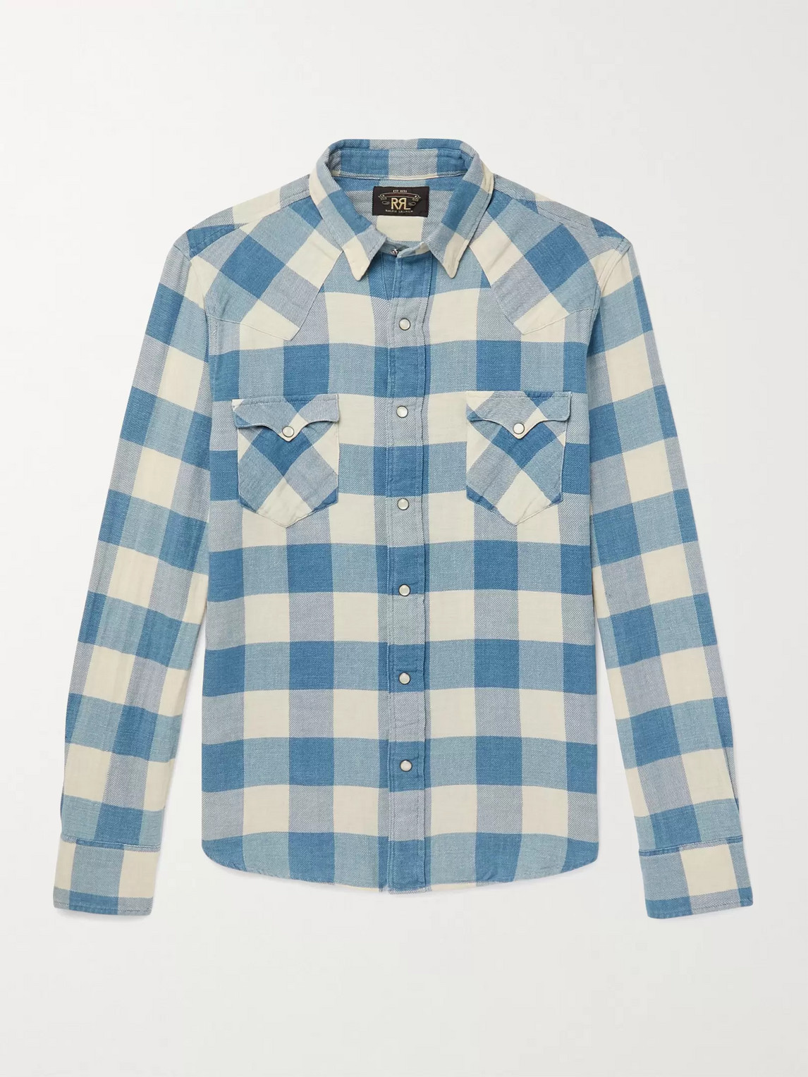 RRL Buffalo-Checked Cotton and Linen-Blend Flannel Shirten