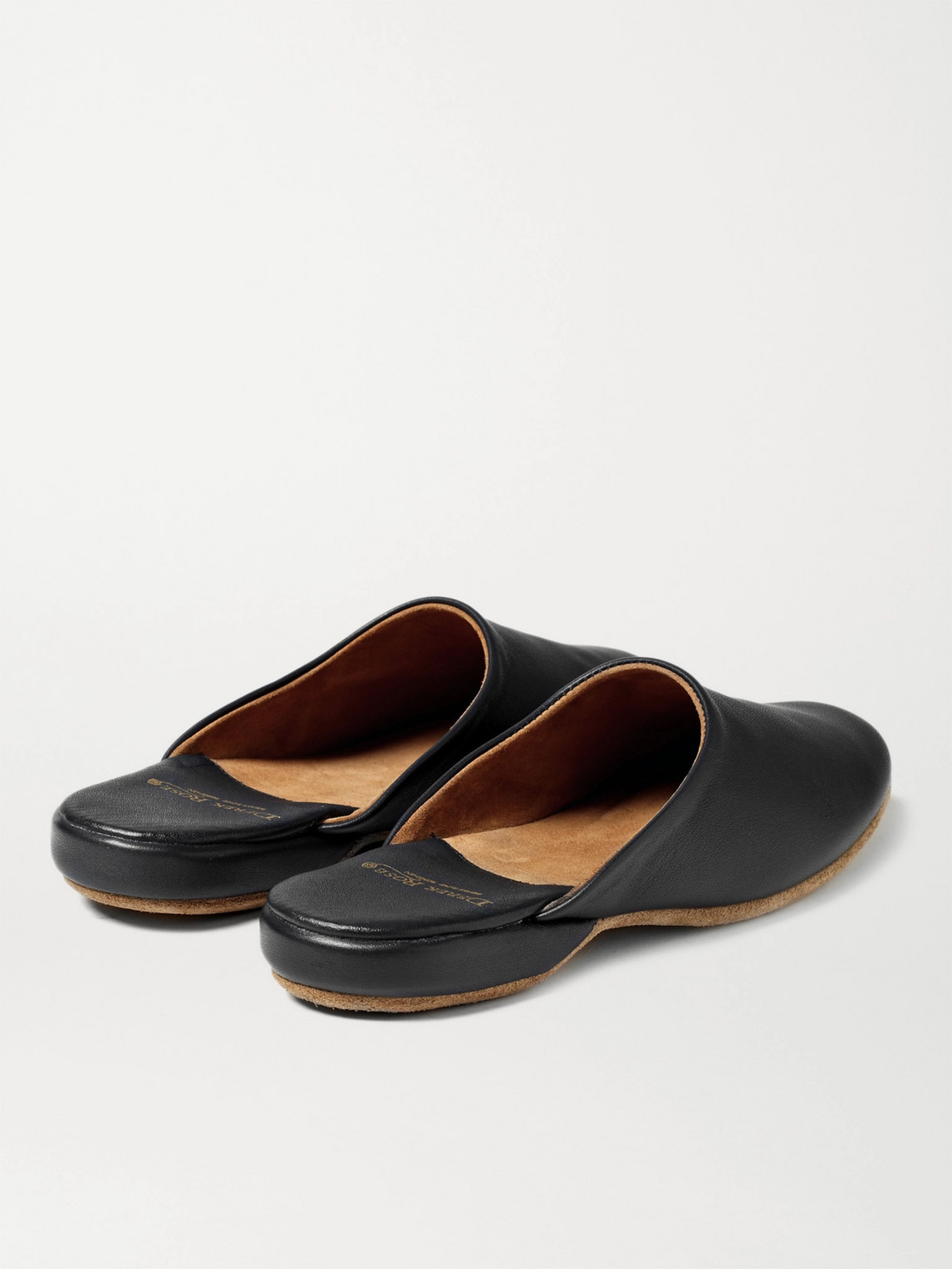 Shop Derek Rose Morgan Leather Slippers In Black