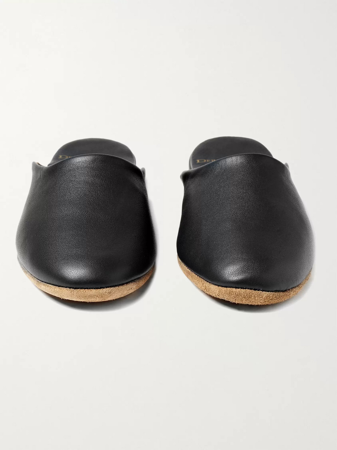 Shop Derek Rose Morgan Leather Slippers In Black