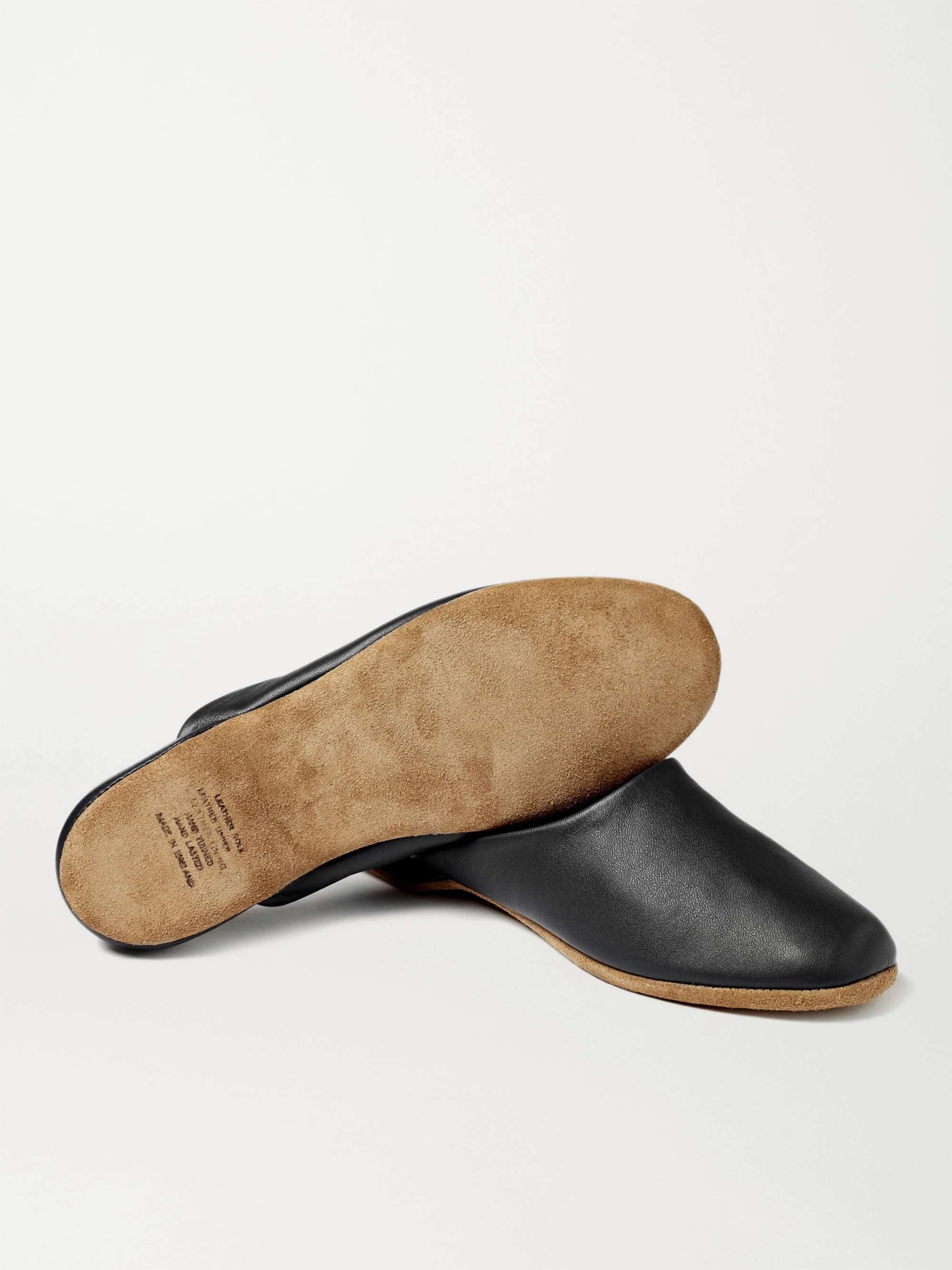 Jordbær bånd Postimpressionisme DEREK ROSE Morgan Leather Slippers for Men | MR PORTER