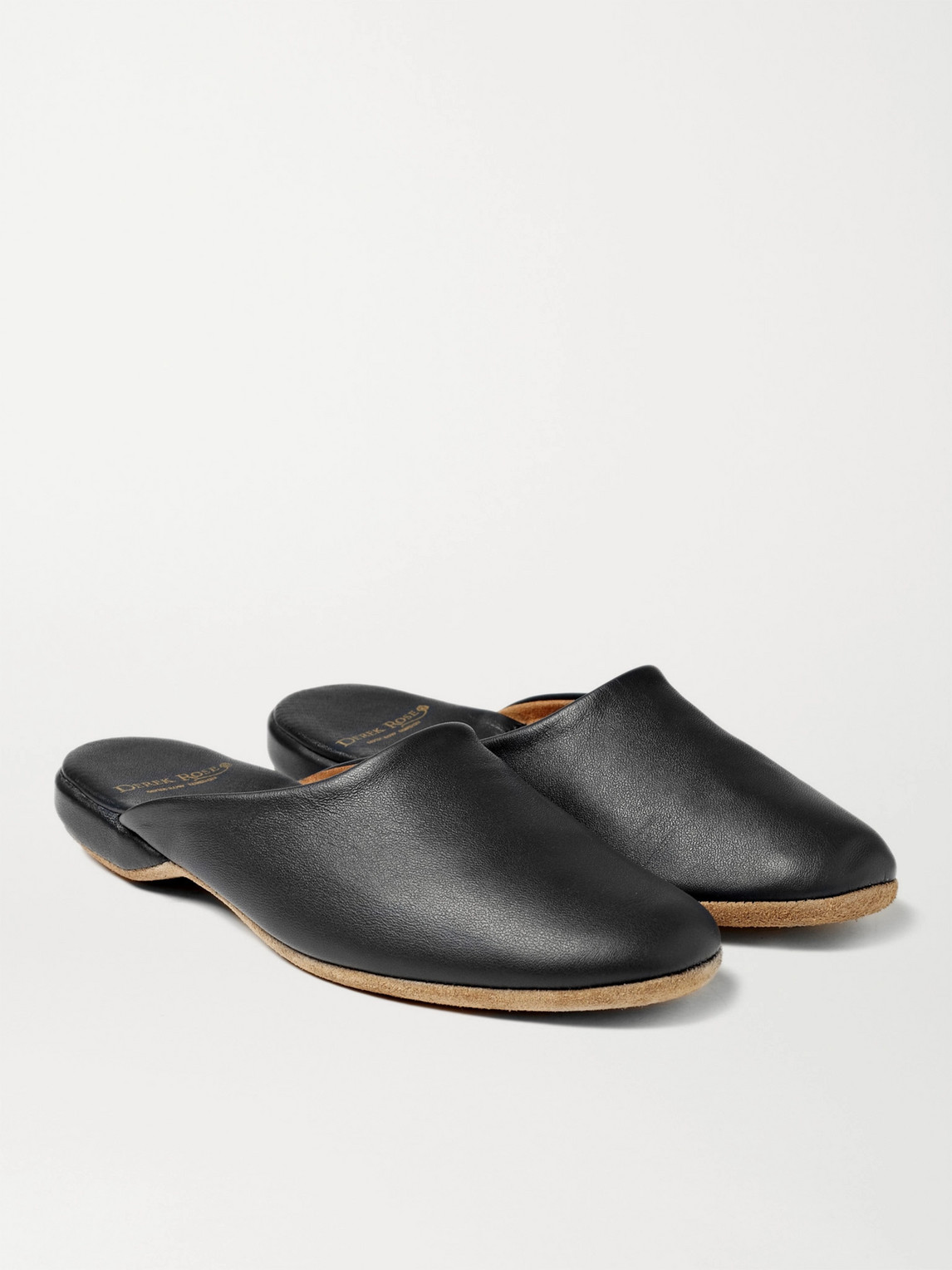 Shop Derek Rose Morgan Leather Slippers In Black