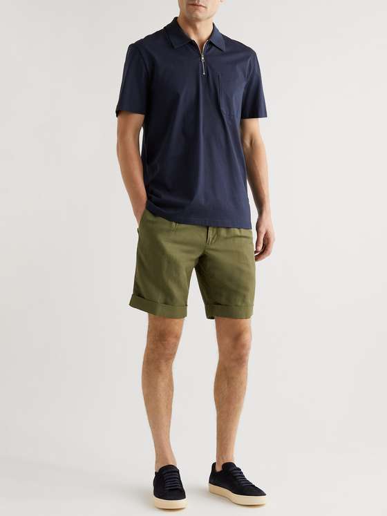 INCOTEX Slim-Fit Linen and Cotton-Blend Shorts for Men | MR PORTER