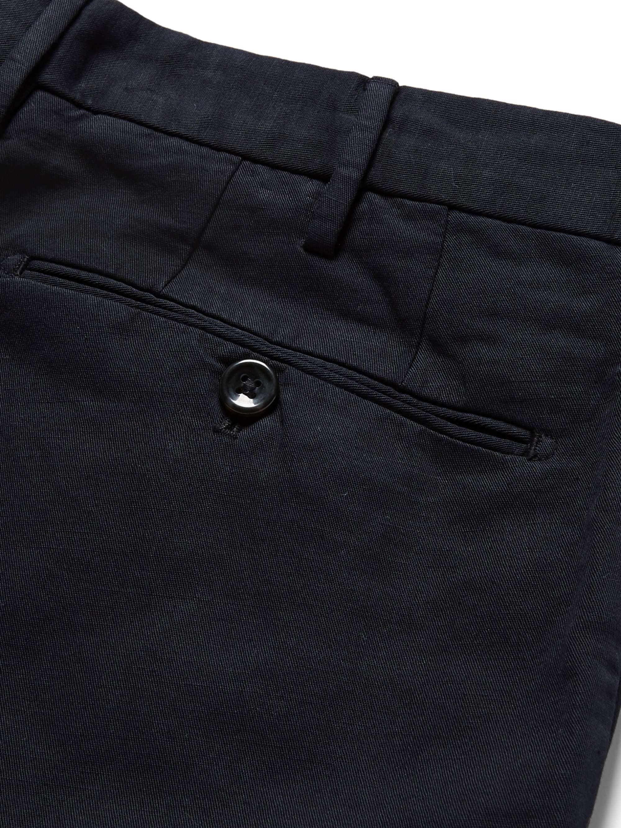 INCOTEX Slim-Fit Linen and Cotton-Blend Shorts