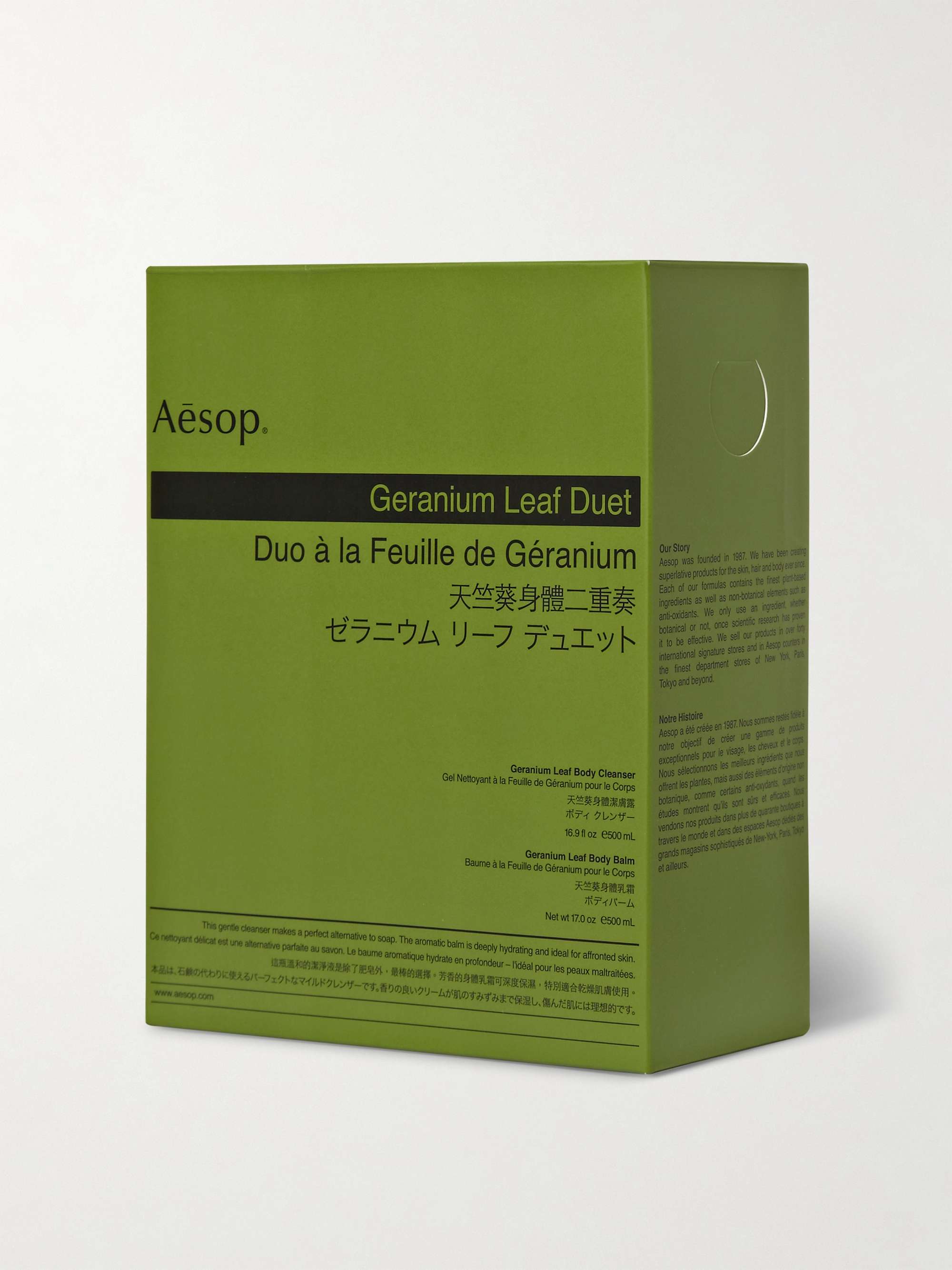 AESOP Geranium Leaf Duet Body Cleanser and Balm, 2 x 500ml