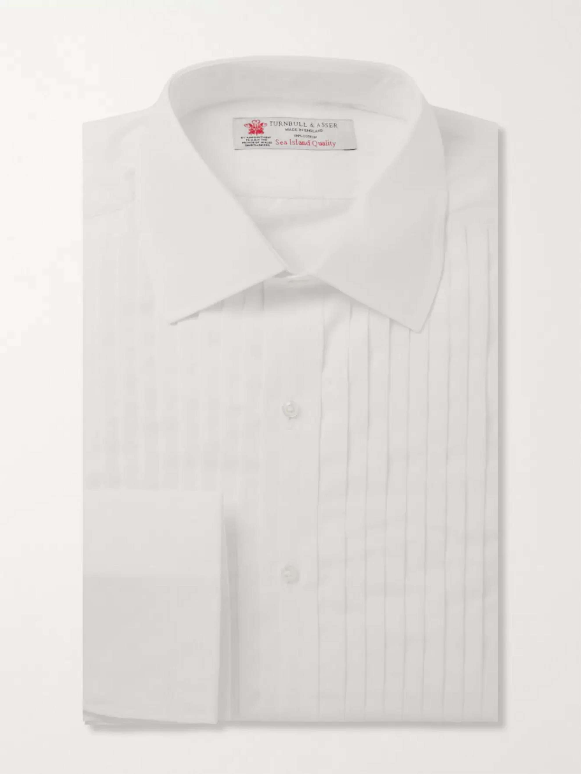 TURNBULL & ASSER White Sea Island Cotton Tuxedo Shirt