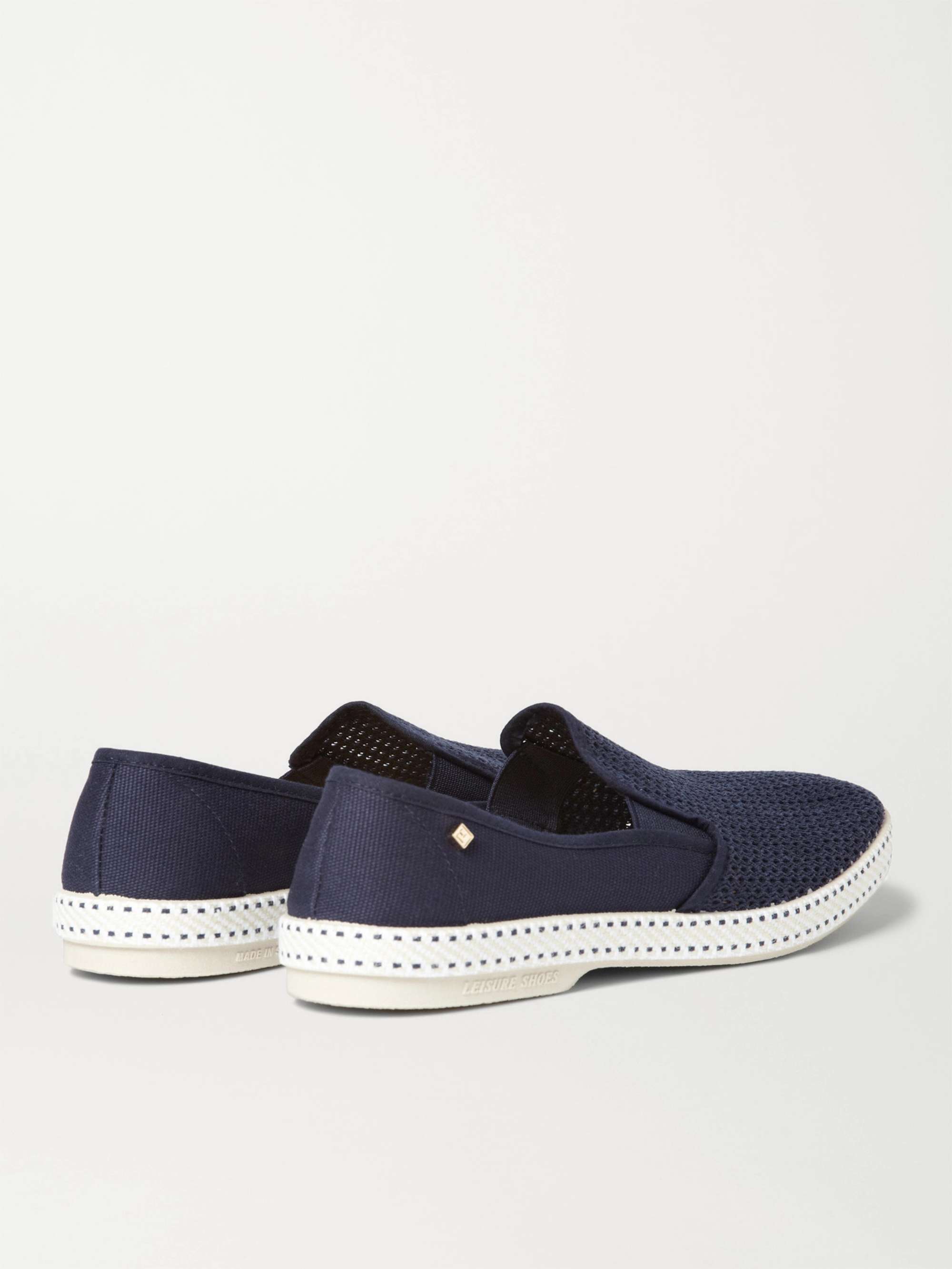 RIVIERAS Cotton-Mesh and Canvas Espadrilles