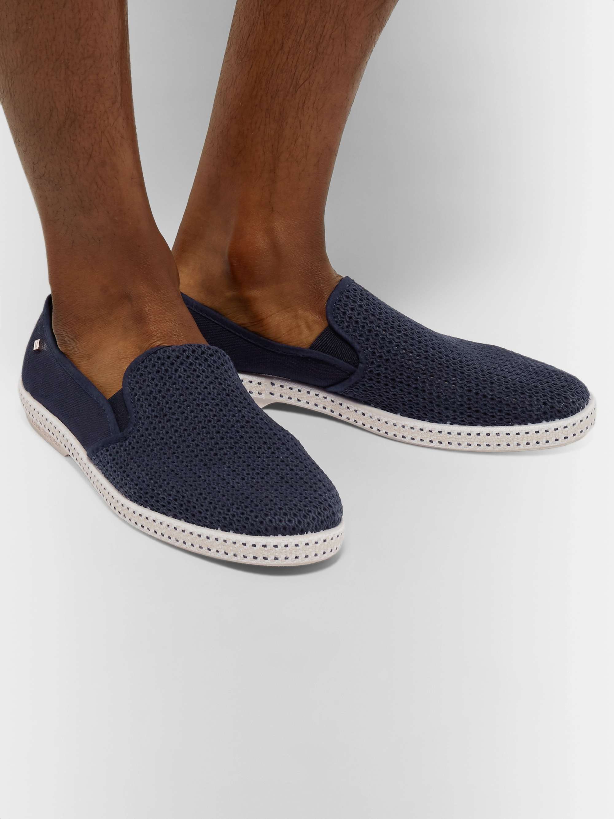 RIVIERAS Cotton-Mesh and Canvas Espadrilles