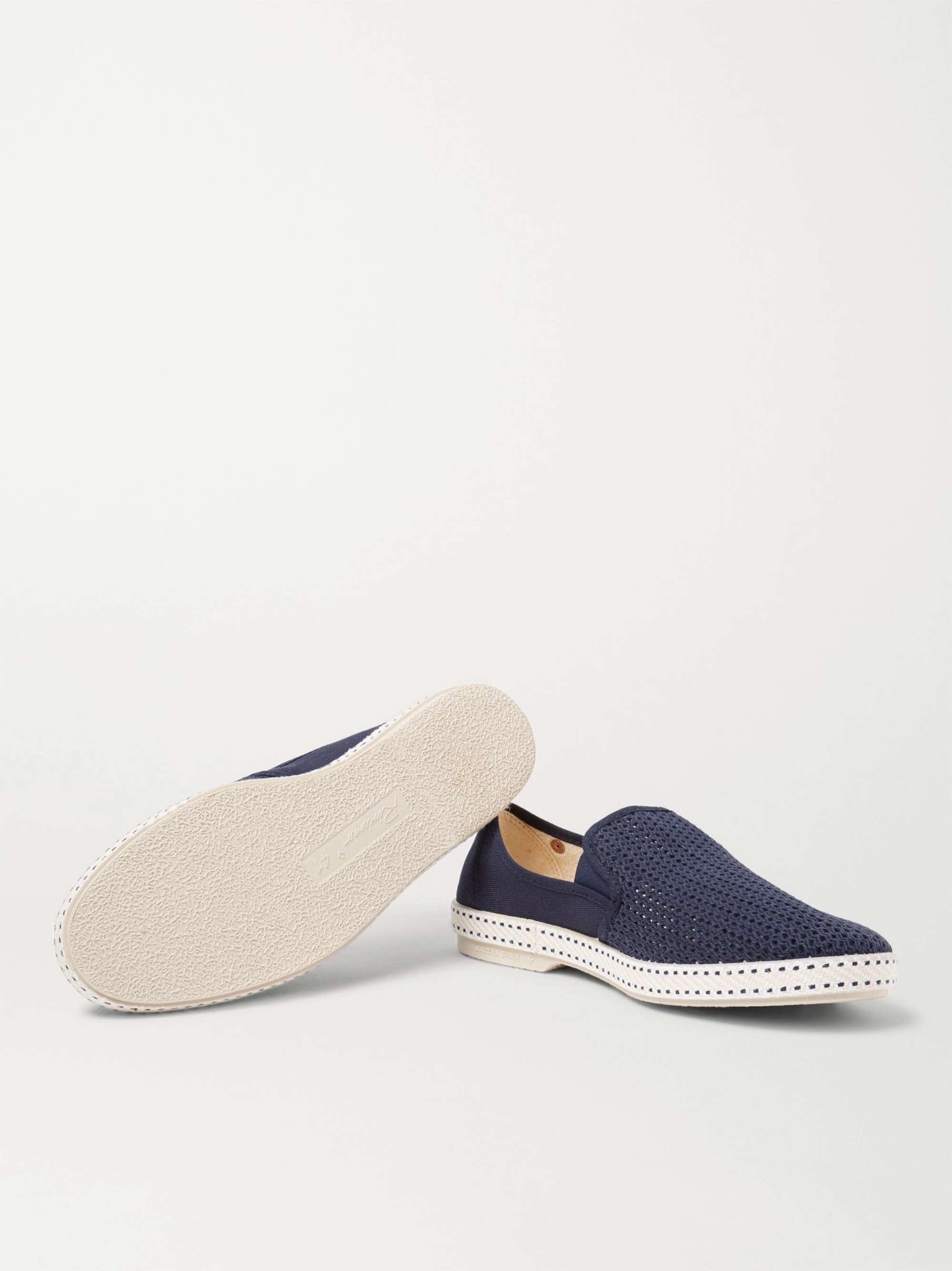 RIVIERAS Cotton-Mesh and Canvas Espadrilles