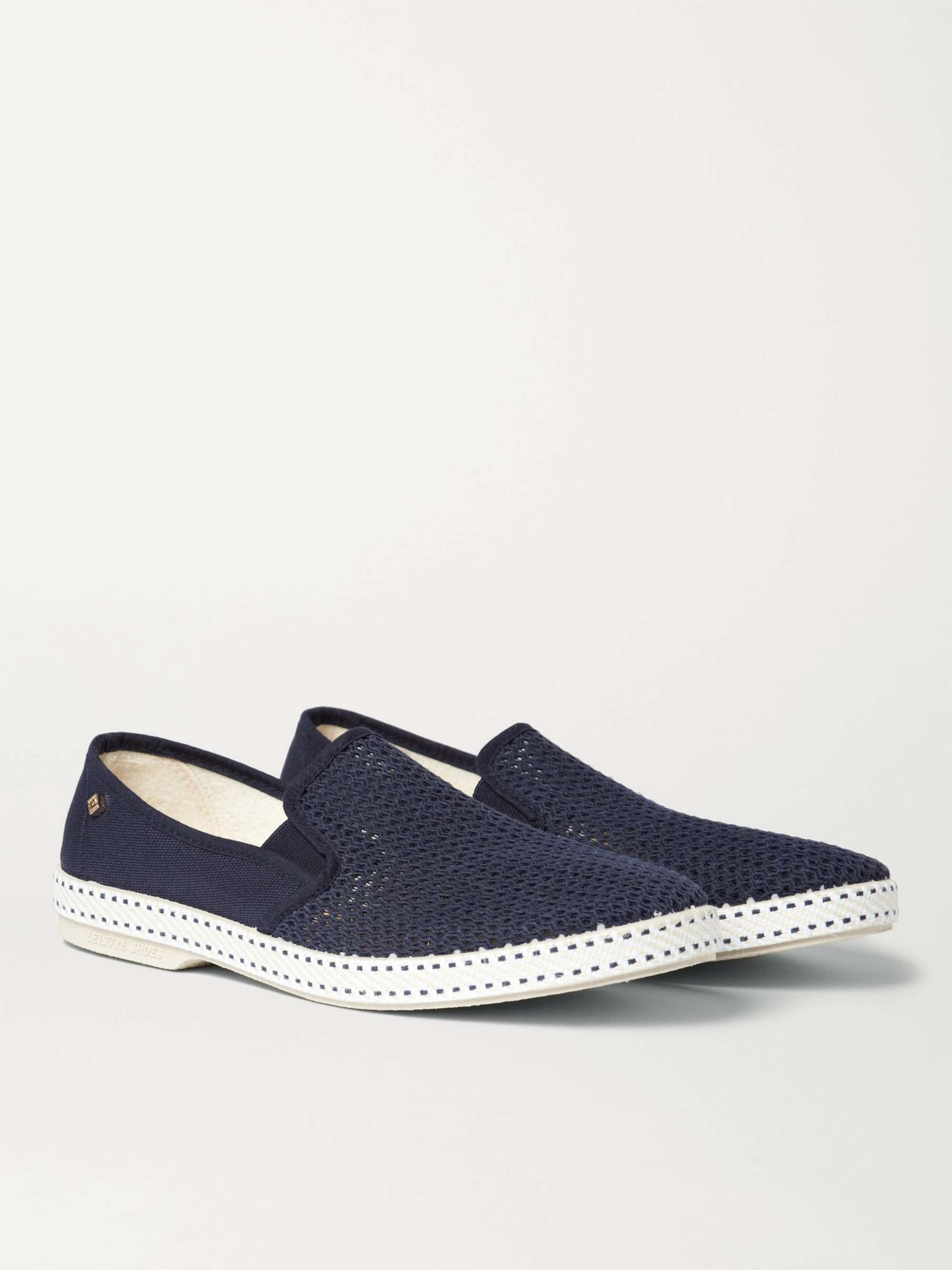 RIVIERAS Cotton-Mesh and Canvas Espadrilles