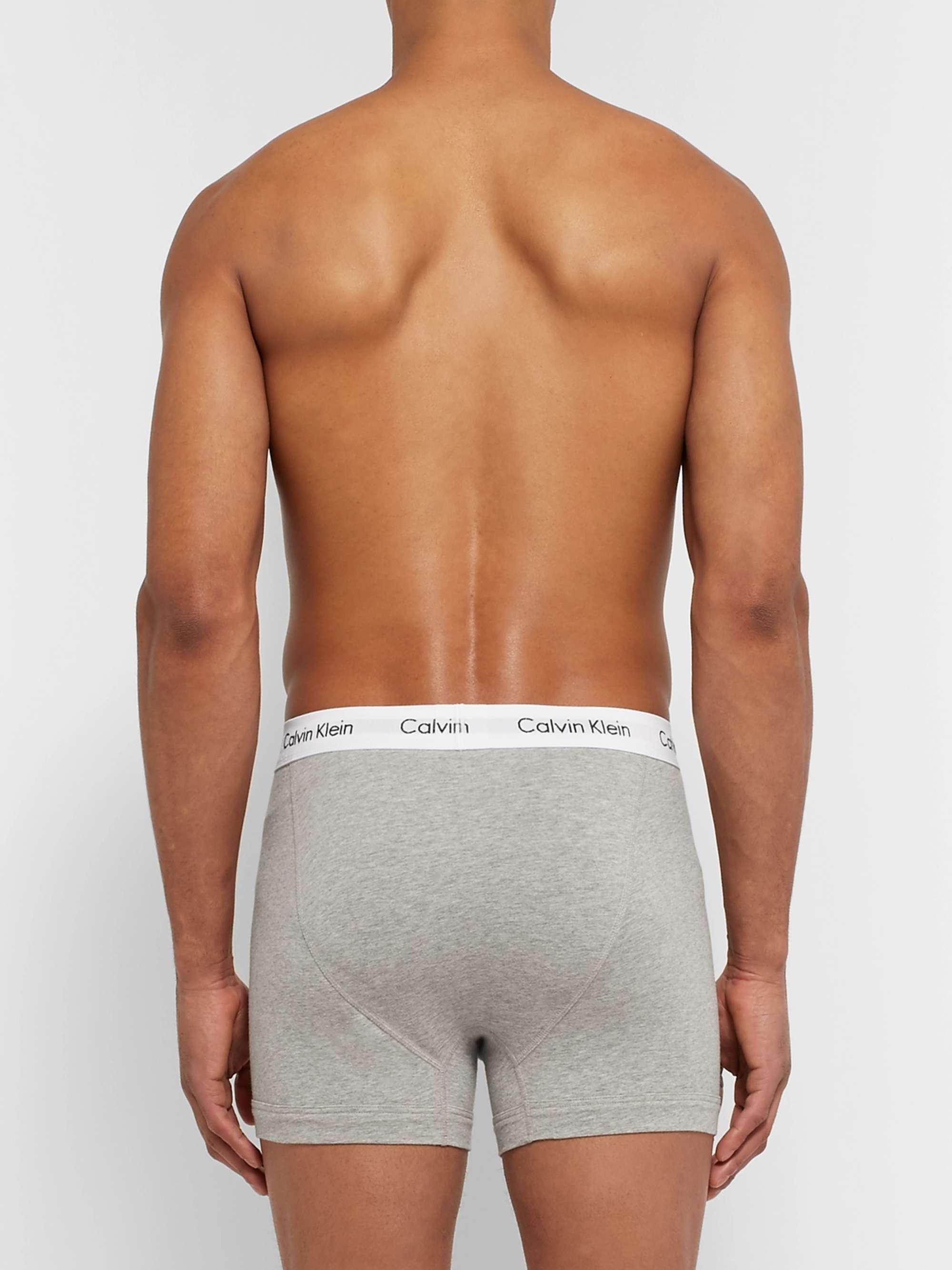 CALVIN KLEIN UNDERWEAR Three-Pack Stretch-Cotton Boxer Briefs