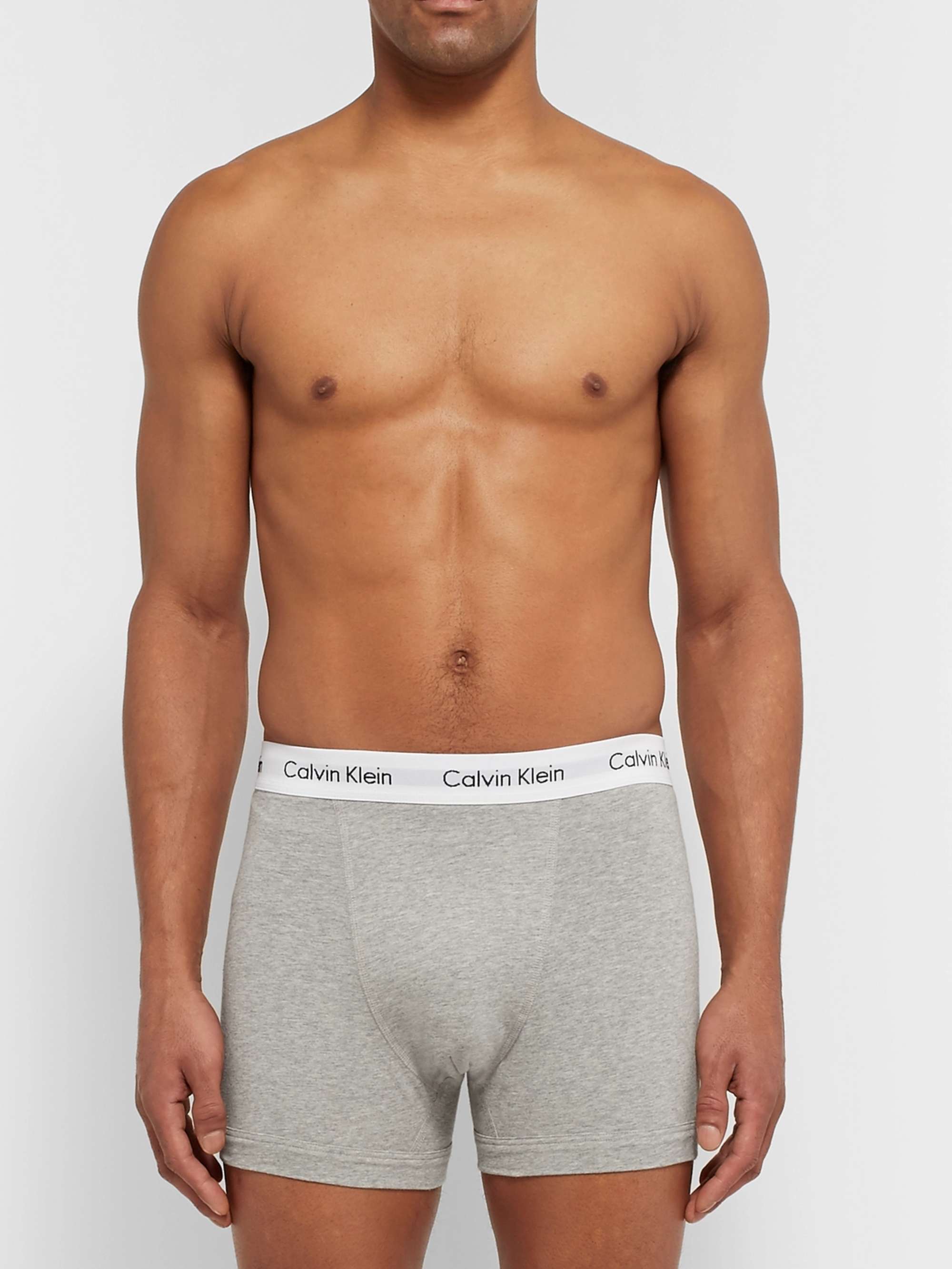 CALVIN KLEIN UNDERWEAR Three-Pack Stretch-Cotton Boxer Briefs