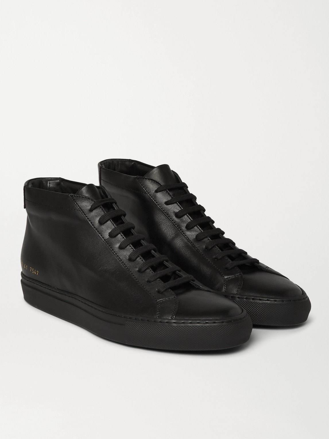 Shop Common Projects Original Achilles Leather High-top Sneakers In Black