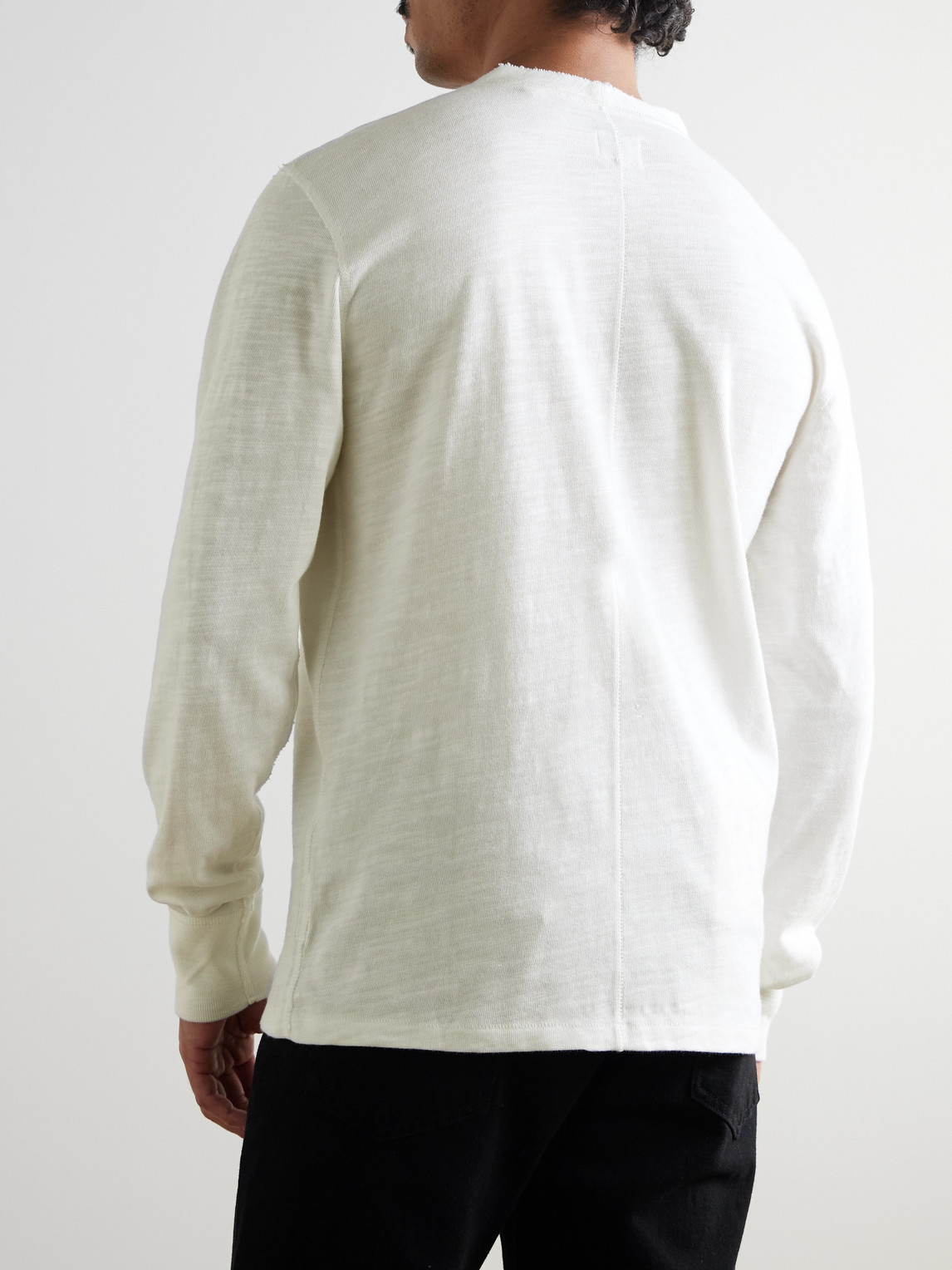 Rag & Bone Classic Slubbed Cotton-jersey Henley T-shirt In Neutrals