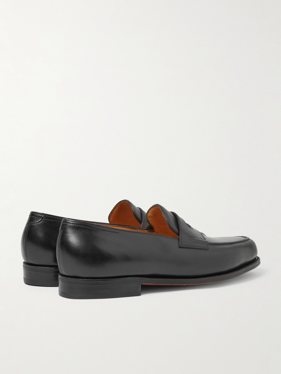 Shop John Lobb Lopez Leather Penny Loafers In Black