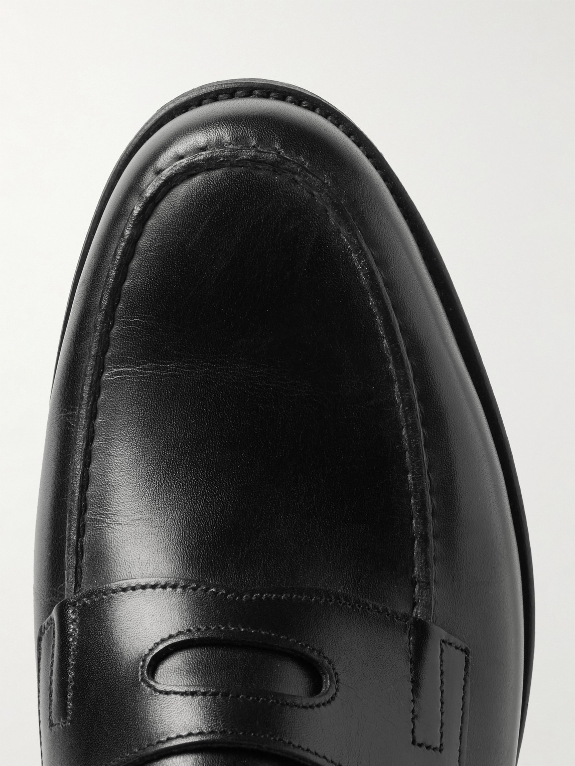 Shop John Lobb Lopez Leather Penny Loafers In Black