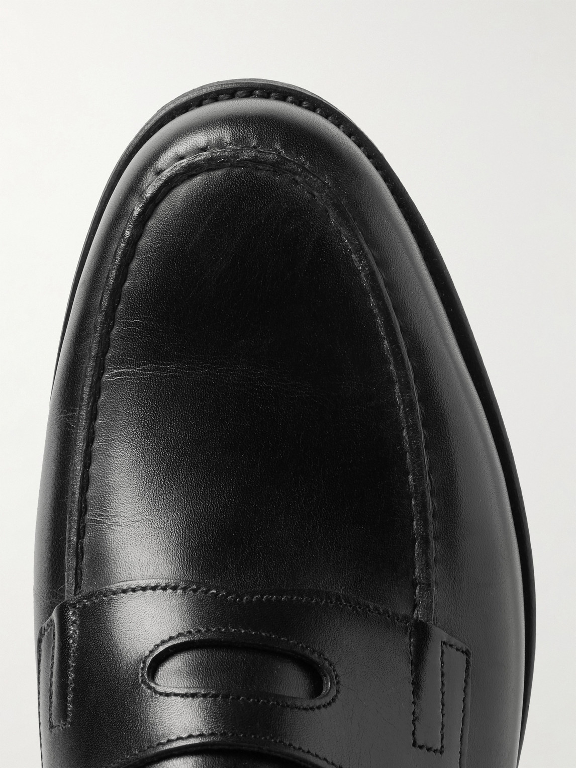 John Lobb Lopez Slip-on Hand-stitched Penny Loafers In Black