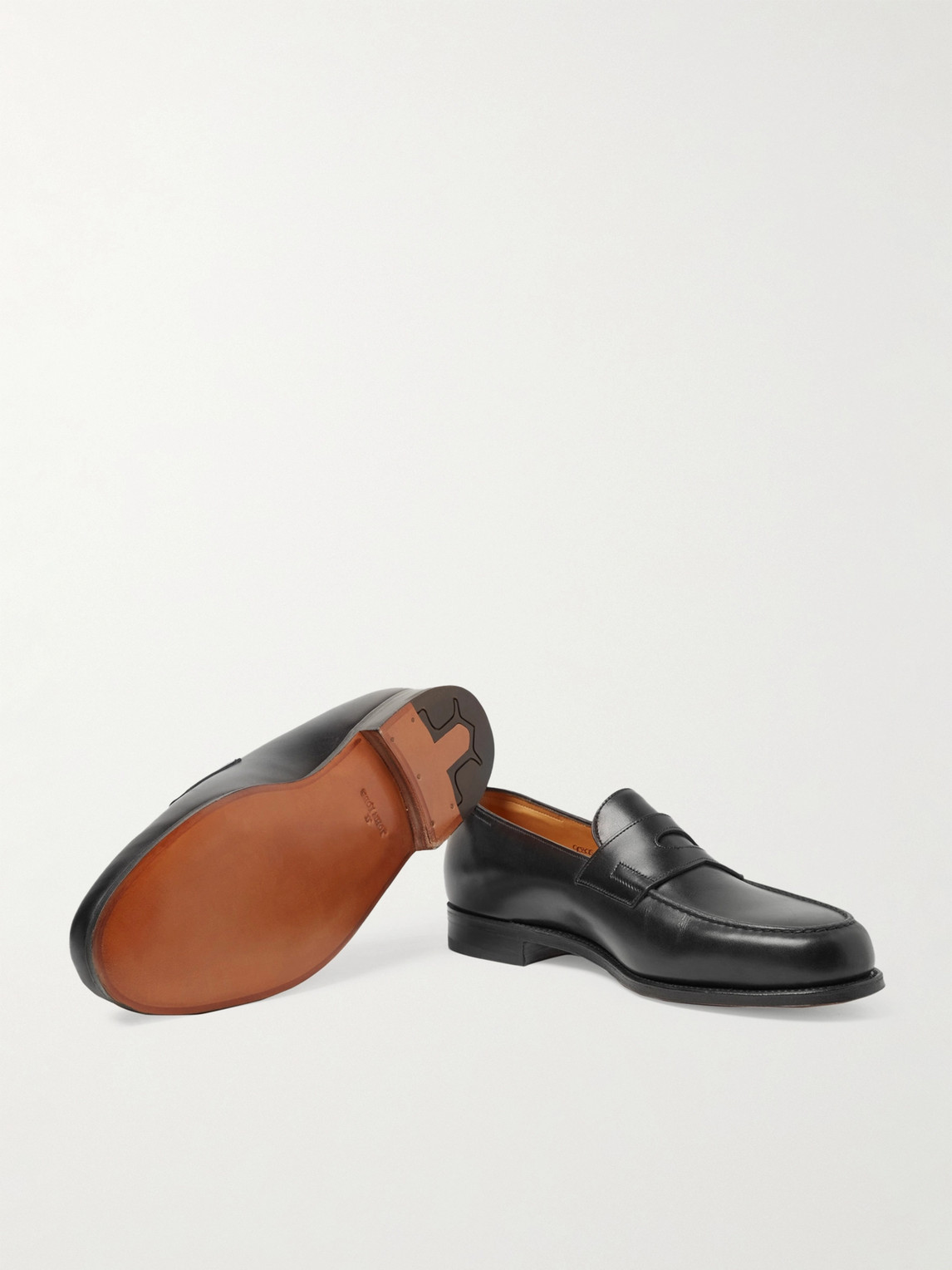 Shop John Lobb Lopez Leather Penny Loafers In Black