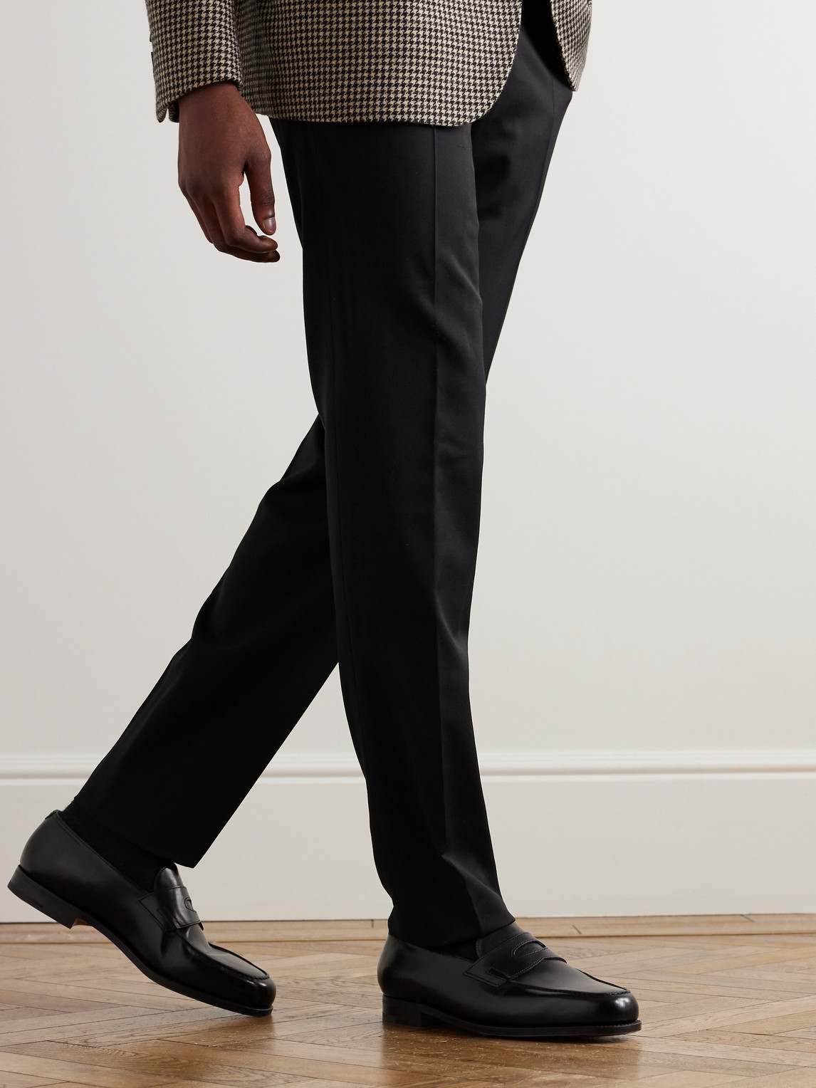 John Lobb Lopez Slip-on Hand-stitched Penny Loafers In Black