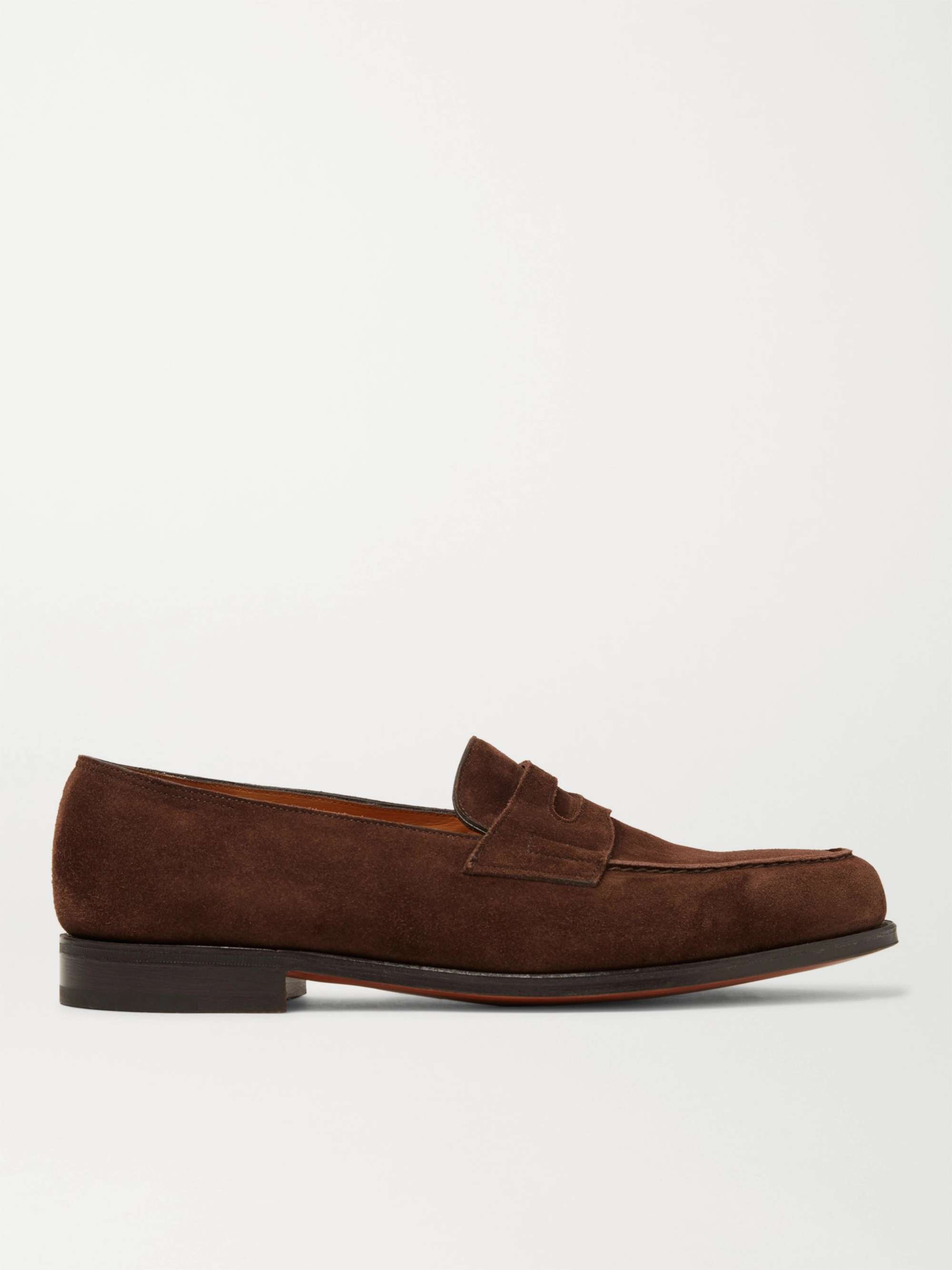 Invitere fortvivlelse Et hundrede år JOHN LOBB Lopez Suede Penny Loafers for Men | MR PORTER