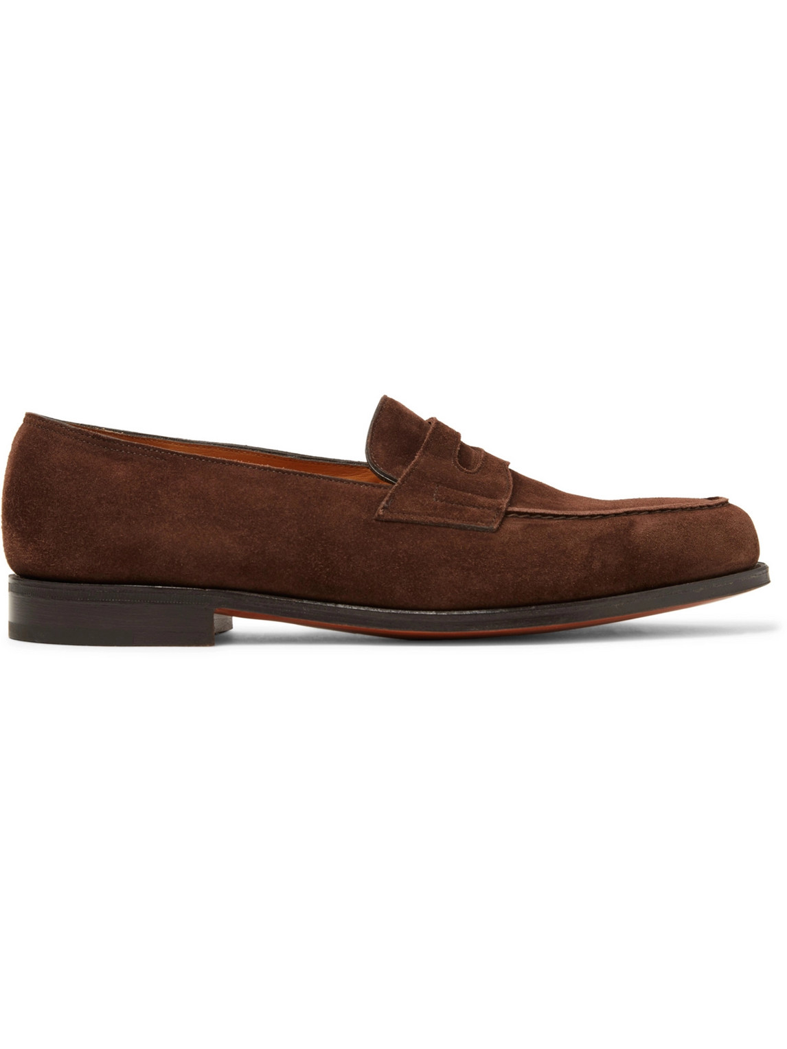 Shop John Lobb Lopez Suede Penny Loafers In Brown