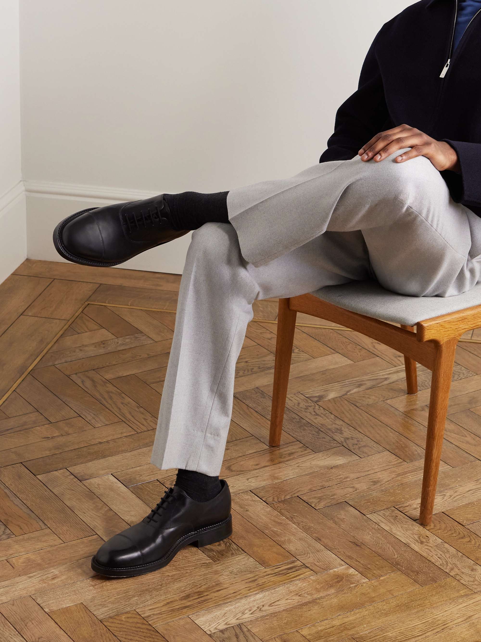 JOHN LOBB City II Burnished-Leather Oxford Shoes