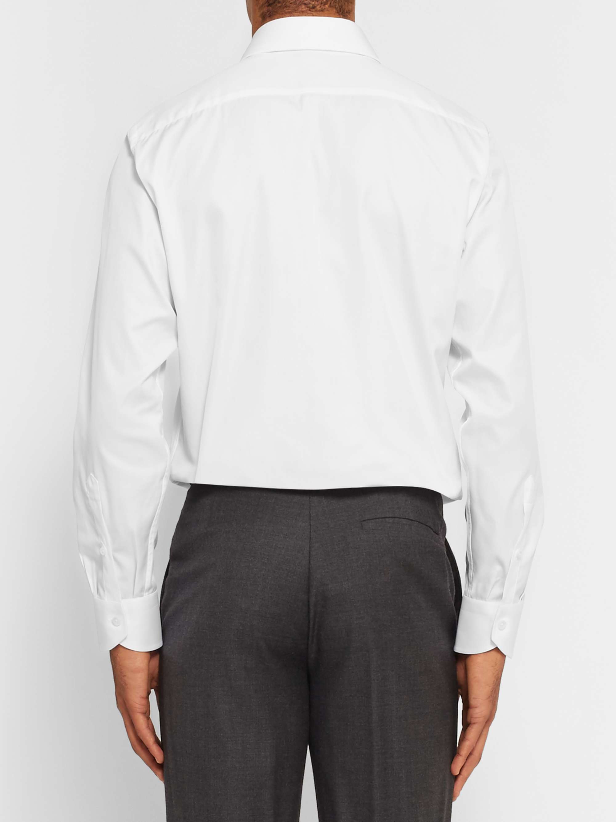 CANALI White Slim-Fit Cotton-Twill Shirt