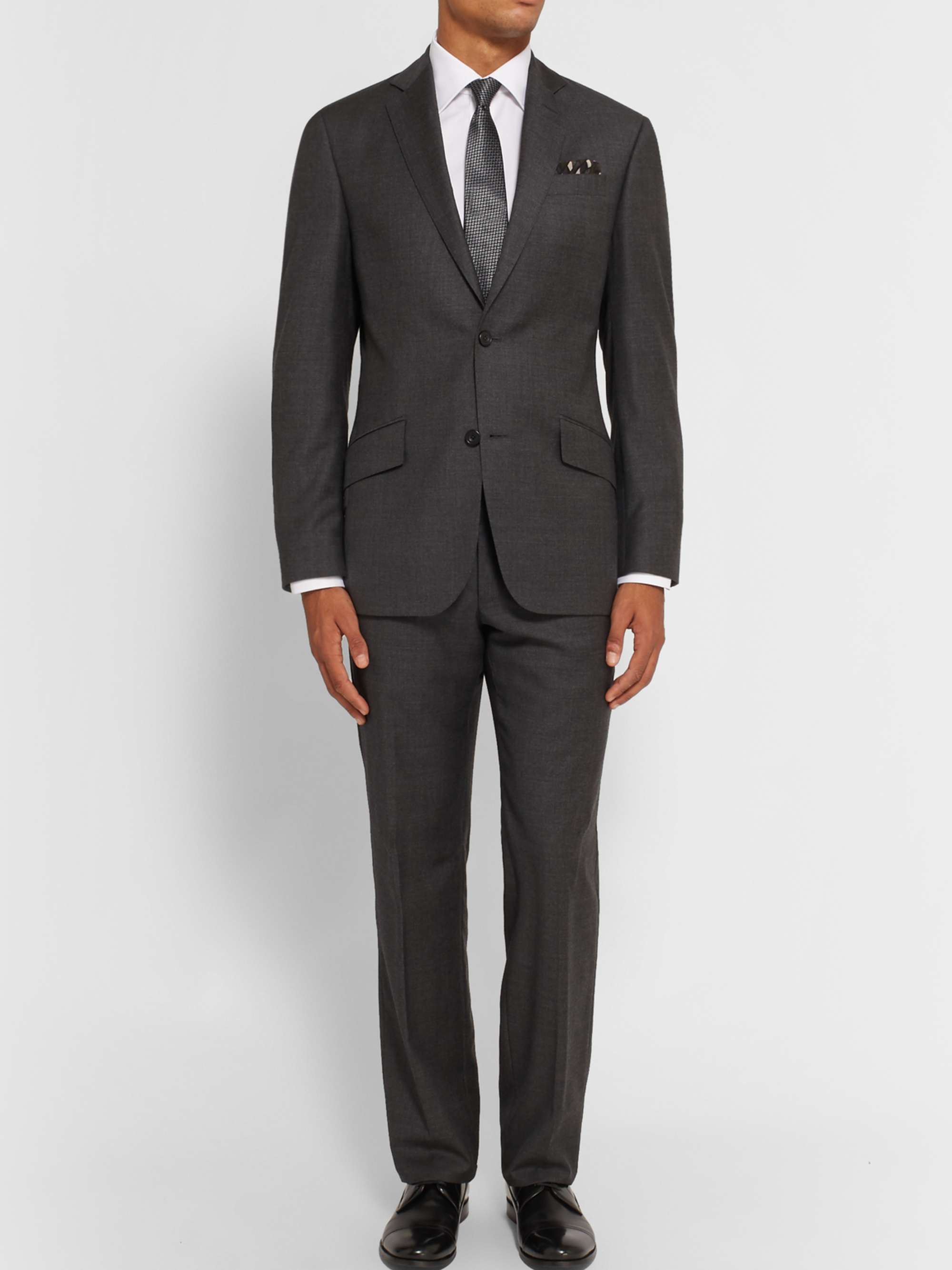 CANALI White Slim-Fit Cotton-Twill Shirt