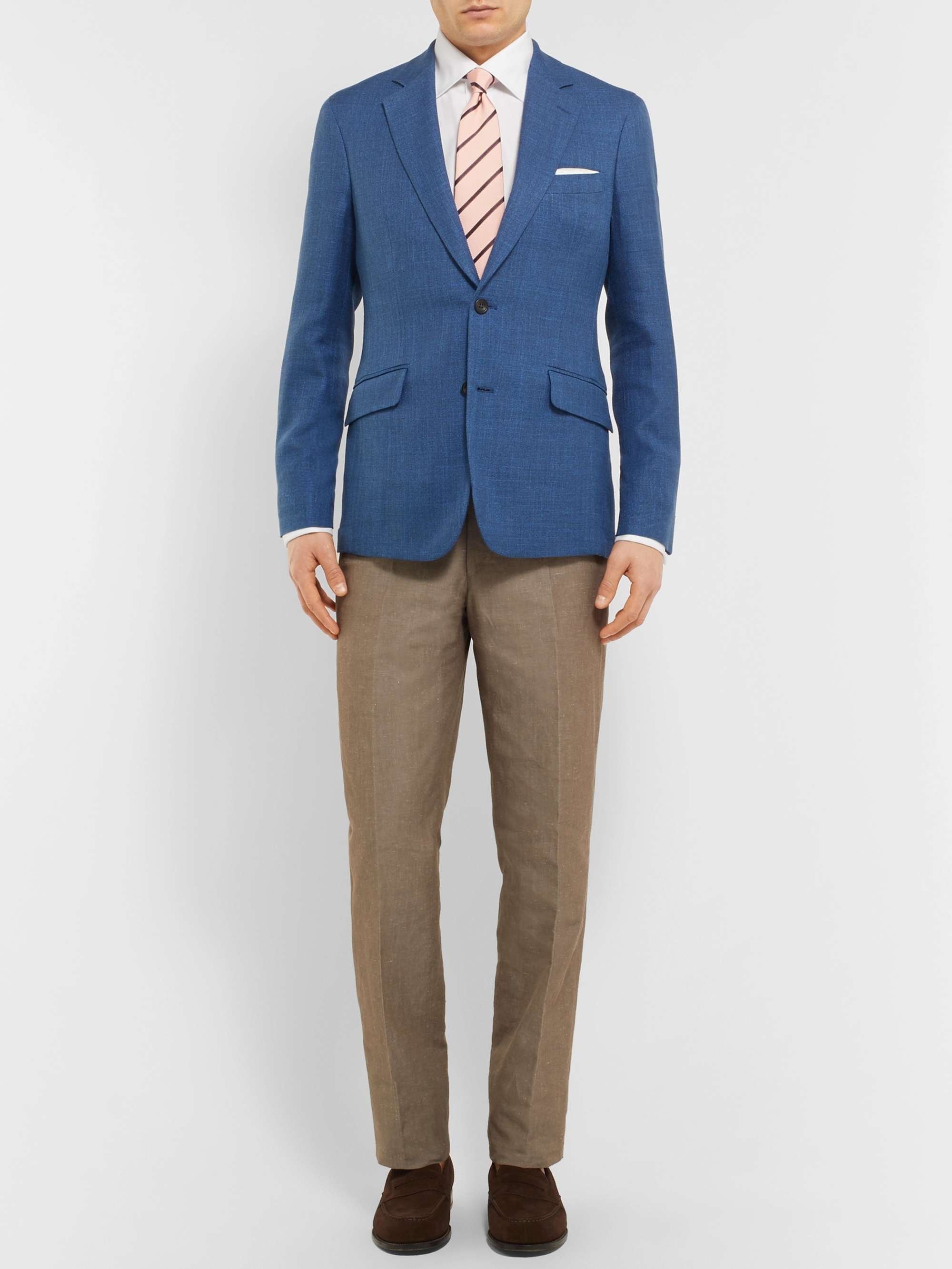 CANALI White Slim-Fit Double-Cuff Cotton-Twill Shirt