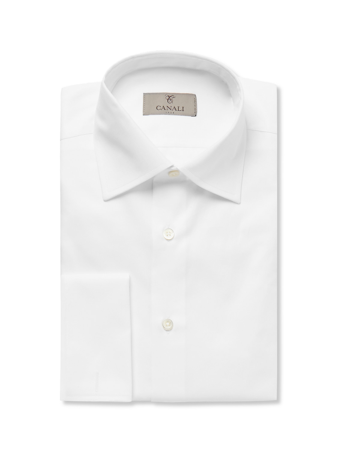 Canali - White Slim-Fit Double-Cuff Cotton-Twill Shirt - Men - White - EU 37
