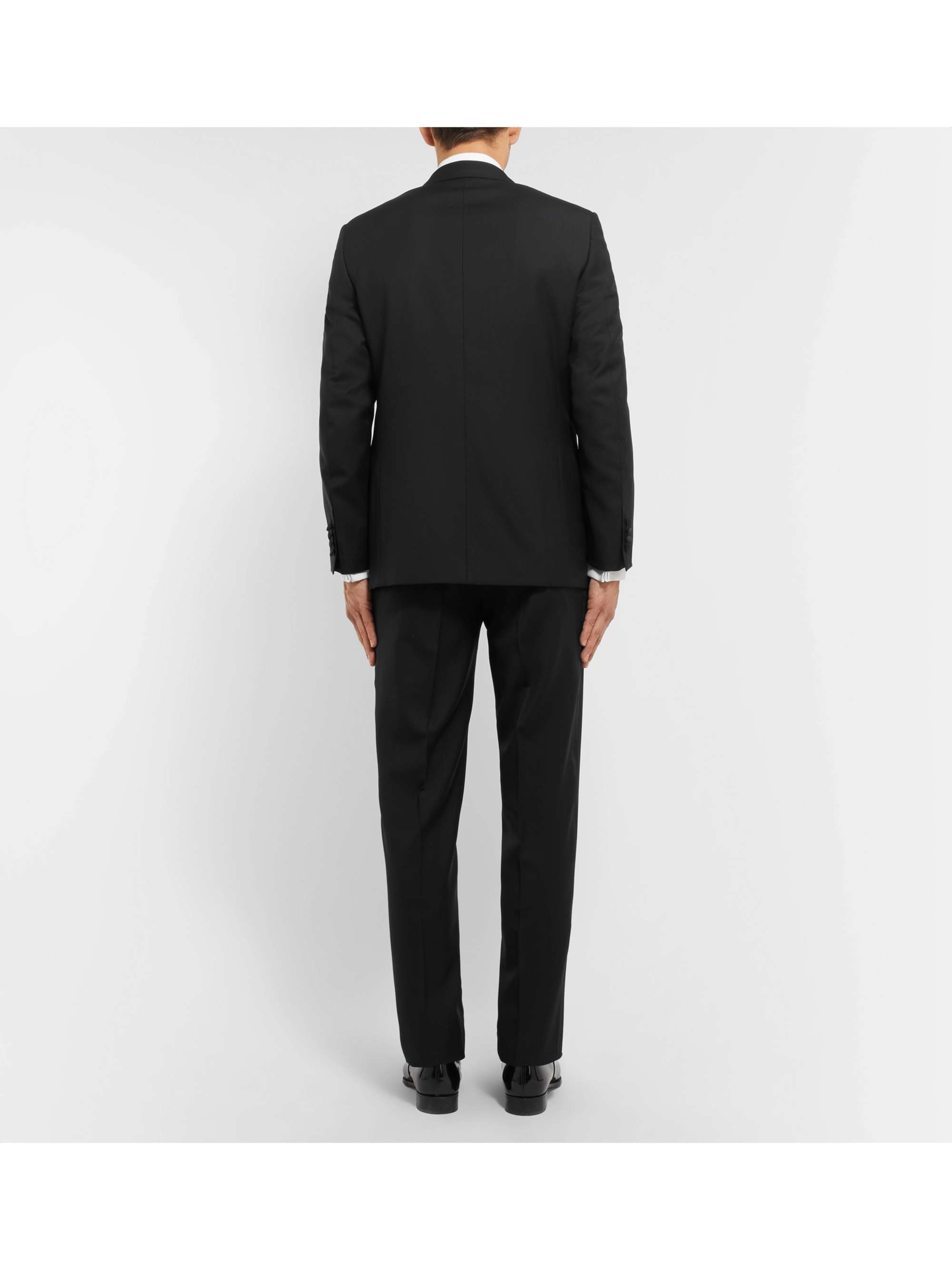 CANALI Black Slim-Fit Satin-Trimmed Wool Tuxedo