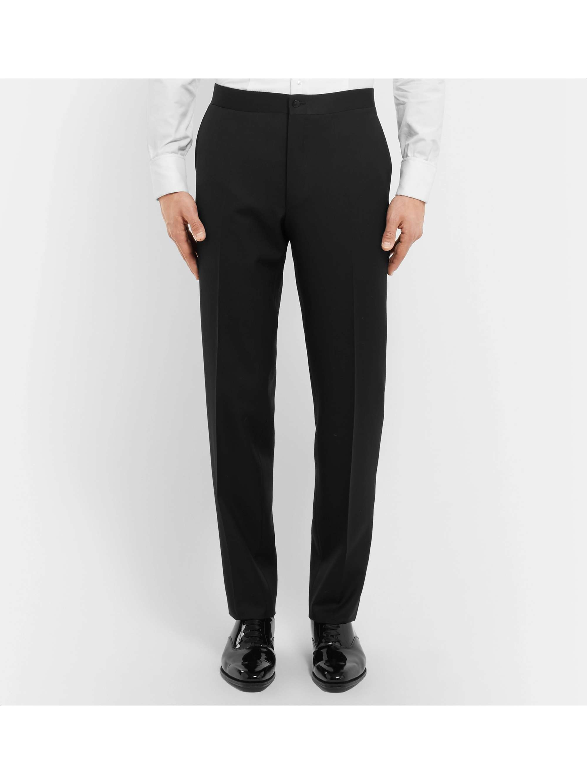 CANALI Black Slim-Fit Satin-Trimmed Wool Tuxedo