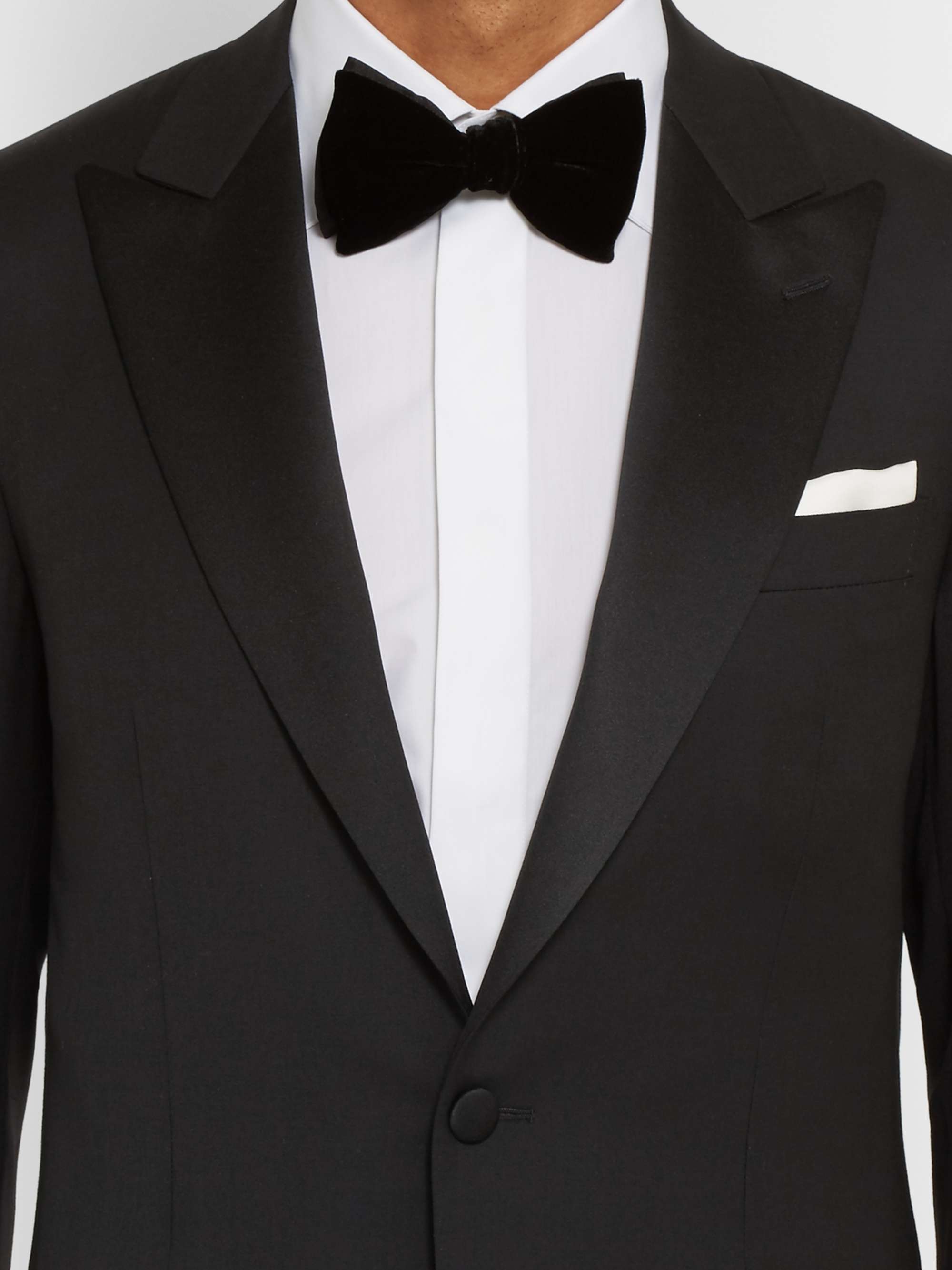 CANALI Black Slim-Fit Satin-Trimmed Wool Tuxedo for Men | MR PORTER