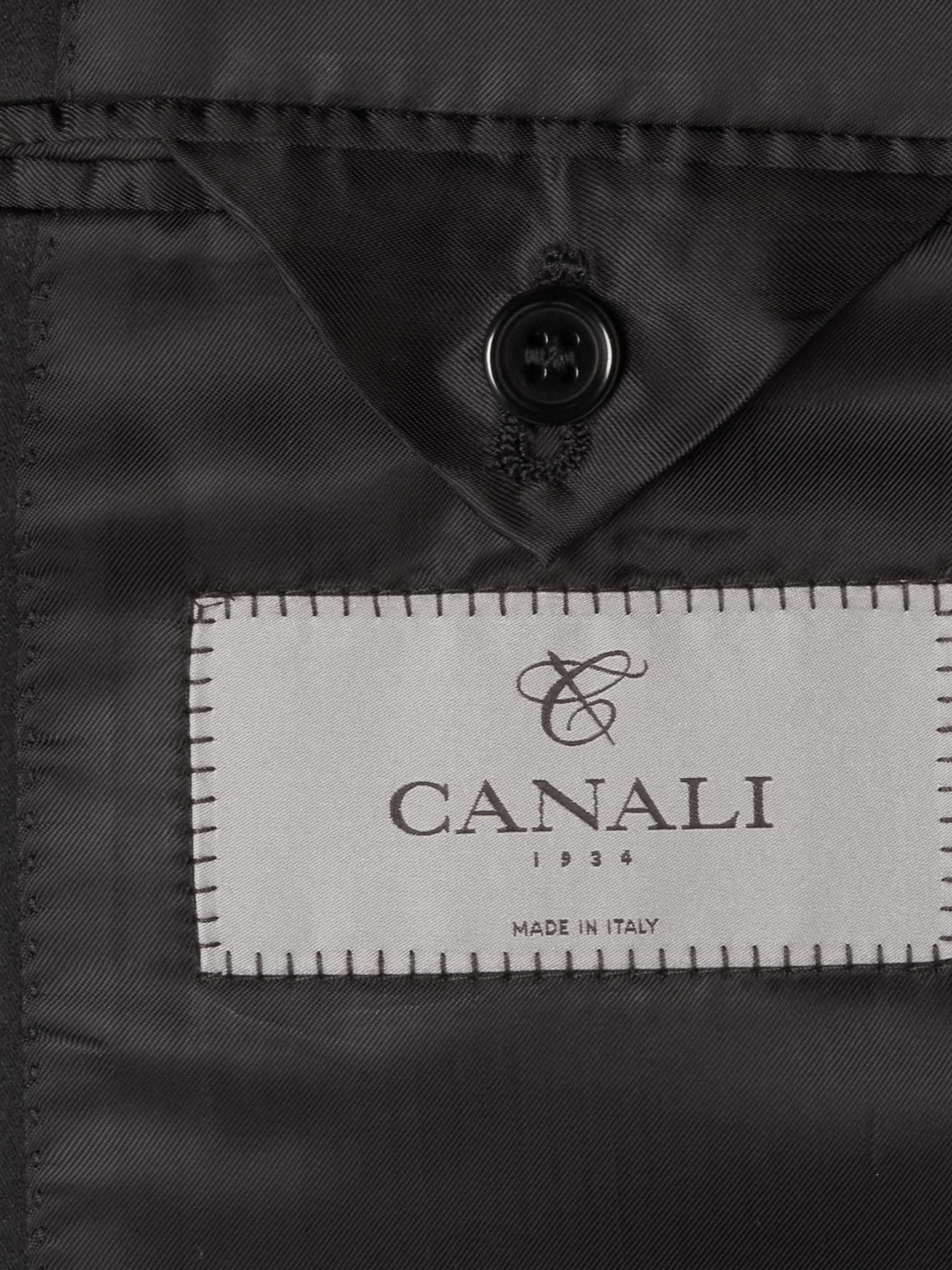 CANALI Black Slim-Fit Satin-Trimmed Wool Tuxedo