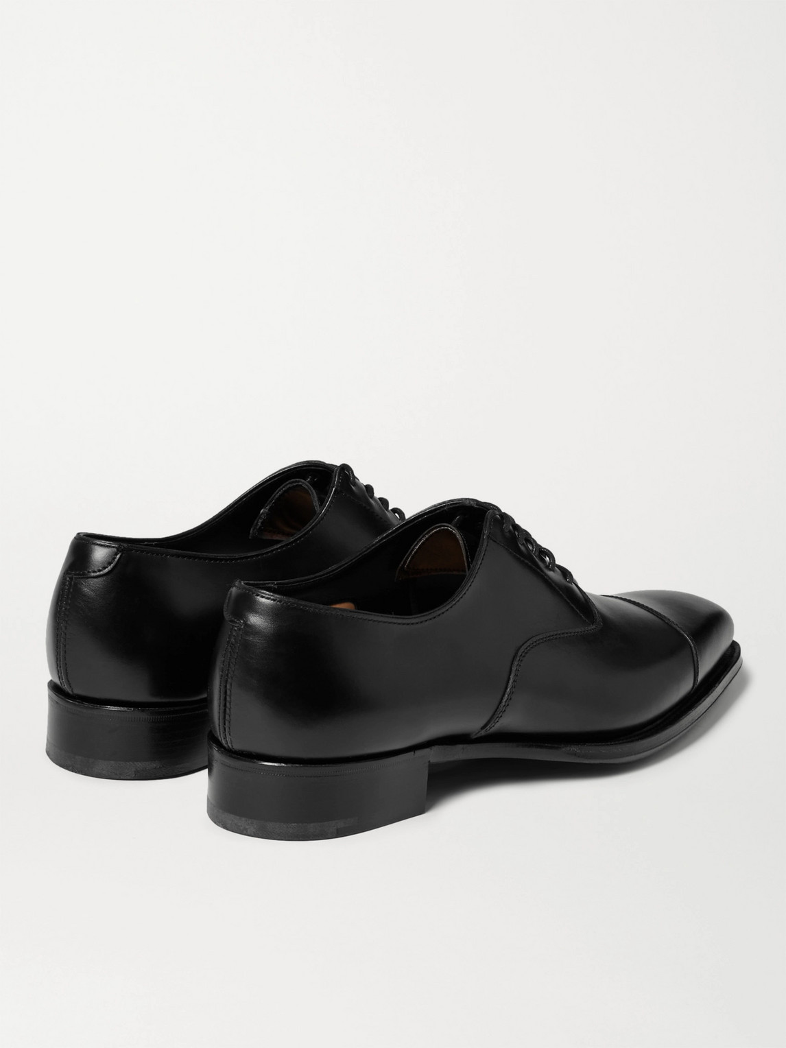 Shop Kingsman George Cleverley Leather Oxford Shoes In Black