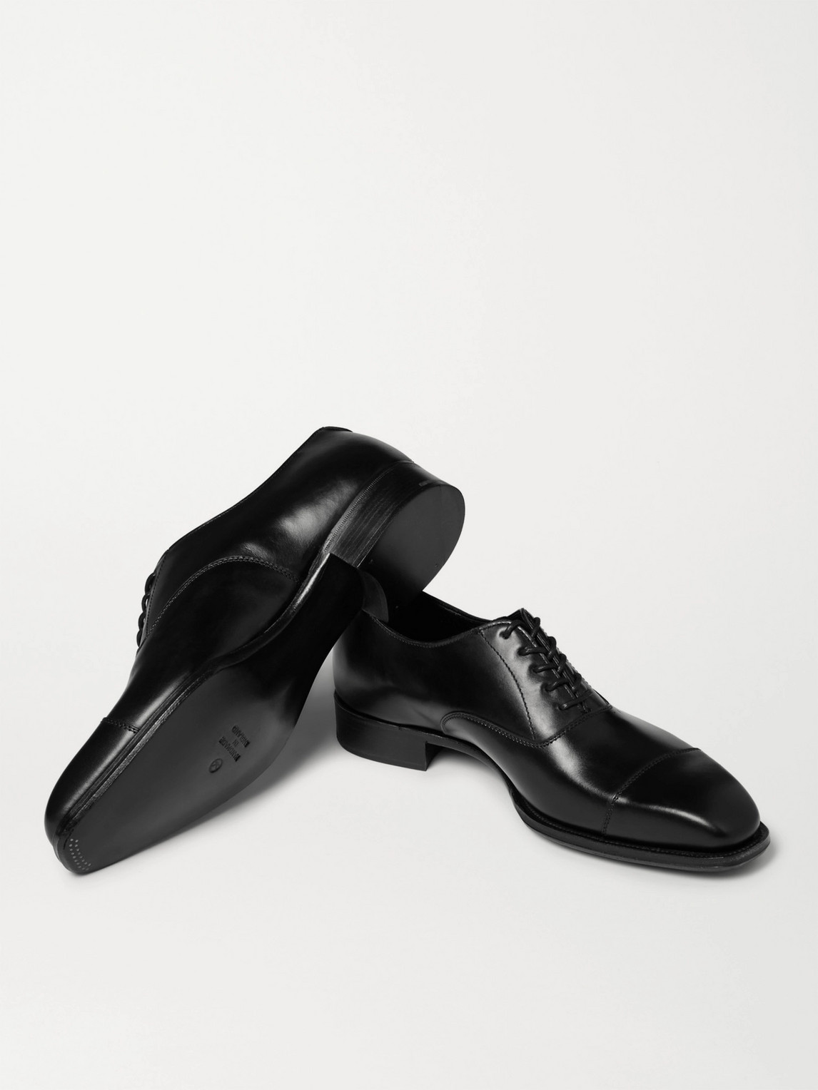 Shop Kingsman George Cleverley Leather Oxford Shoes In Black