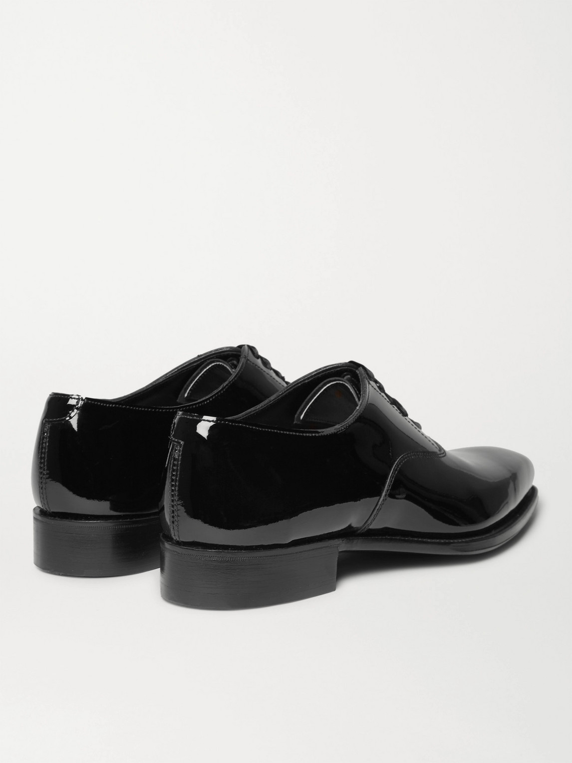 Shop Kingsman George Cleverley Patent-leather Oxford Shoes In Black