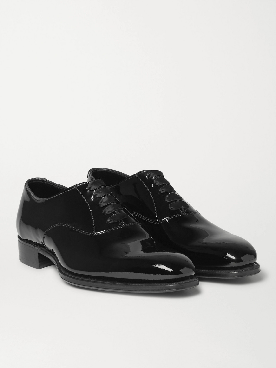 Shop Kingsman George Cleverley Patent-leather Oxford Shoes In Black