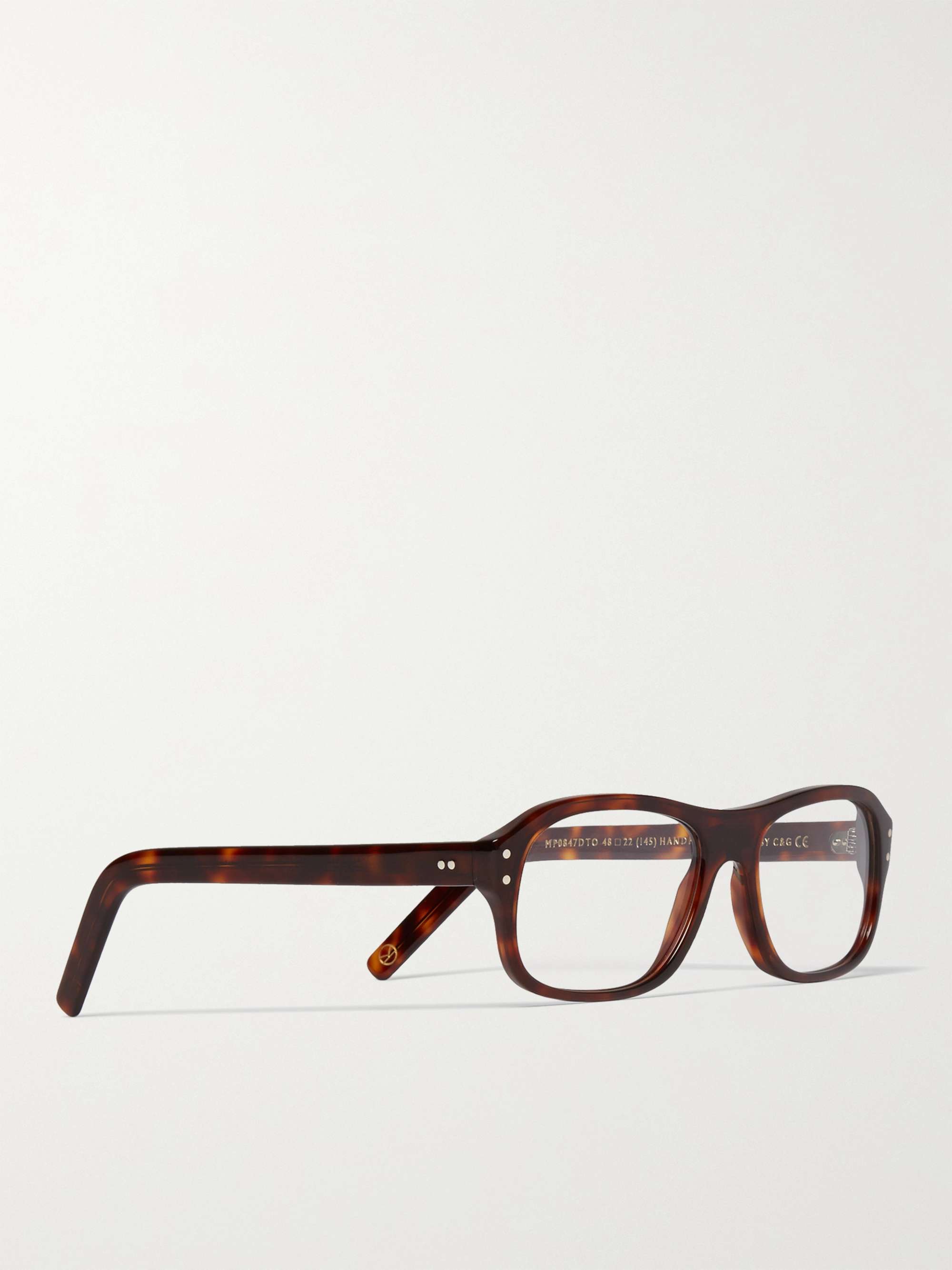 KINGSMAN + Cutler and Gross Square-Frame Tortoiseshell Acetate Optical Glasses