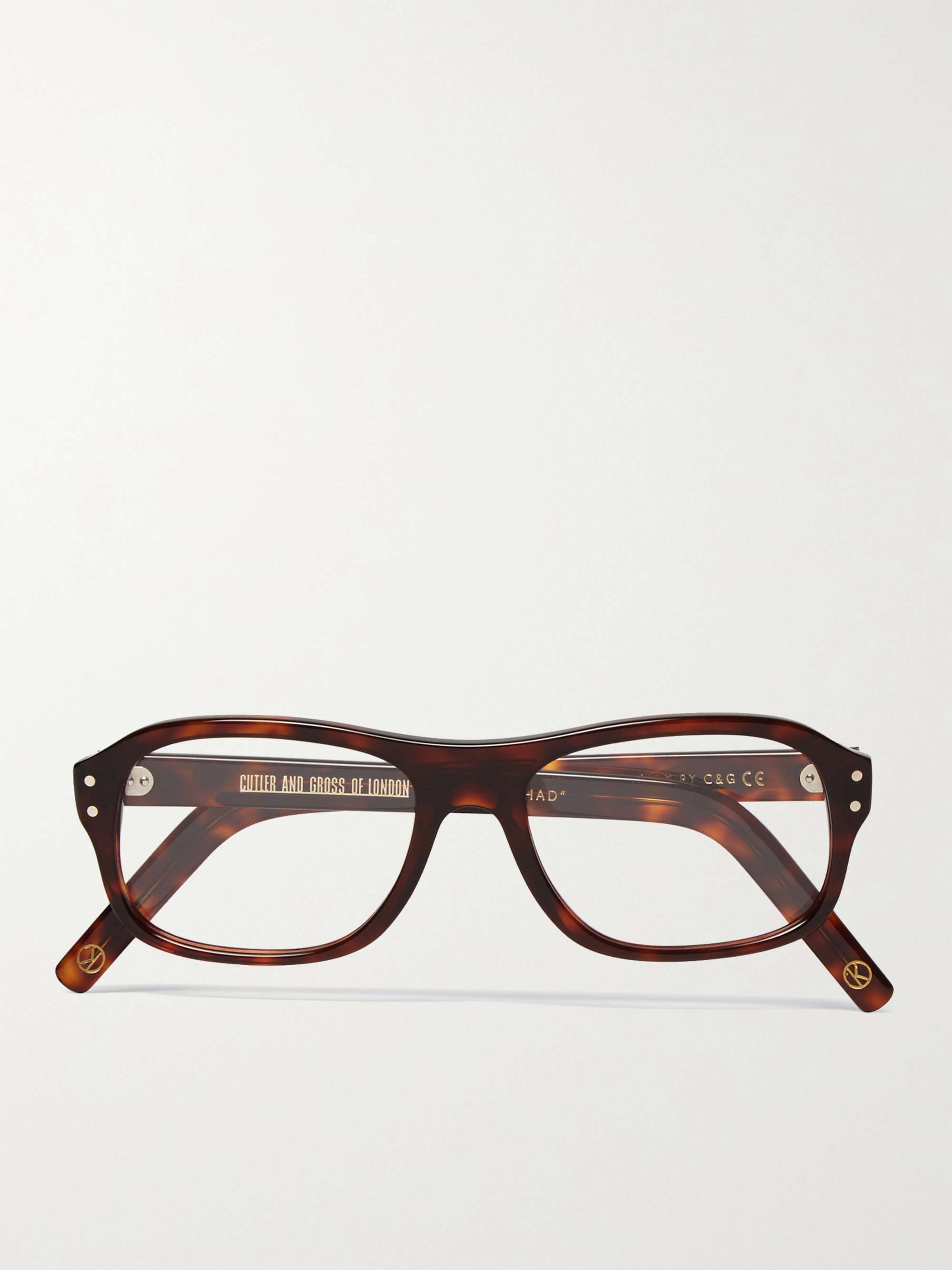 KINGSMAN + Cutler and Gross Square-Frame Tortoiseshell Acetate Optical Glasses