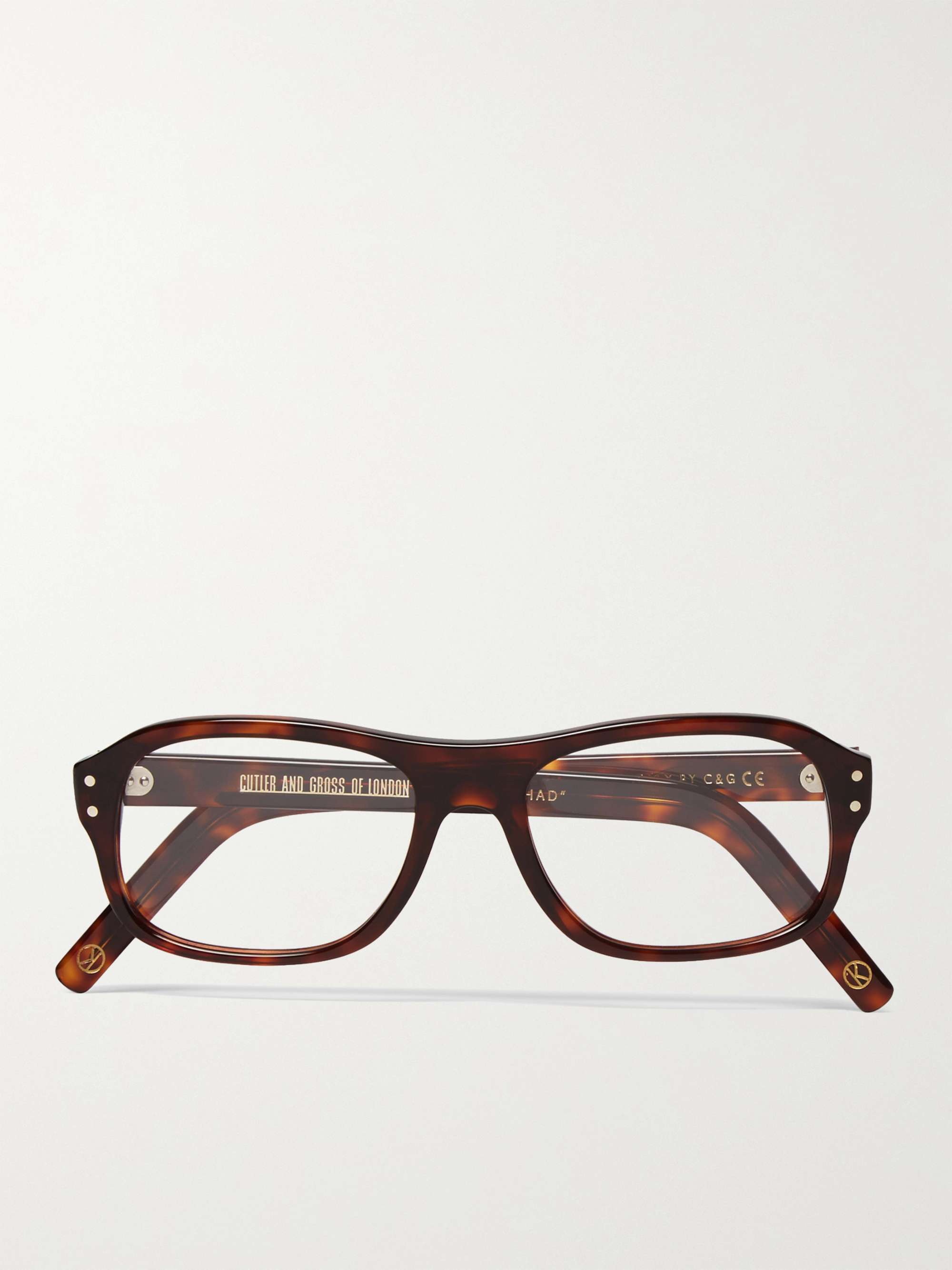 + Cutler and Gross Square-Frame Tortoiseshell Acetate Optical Glasses