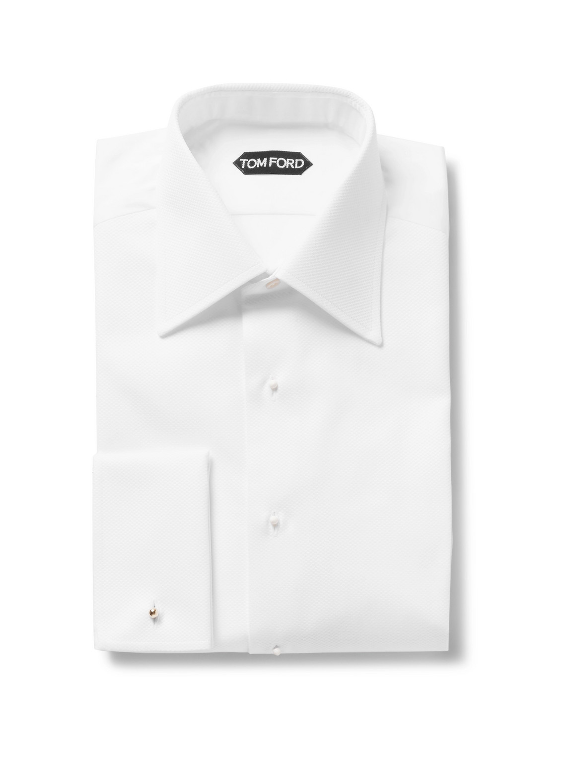 TOM FORD - White Slim-Fit Bib-Front Double-Cuff Cotton Tuxedo Shirt - Men - White - EU 44