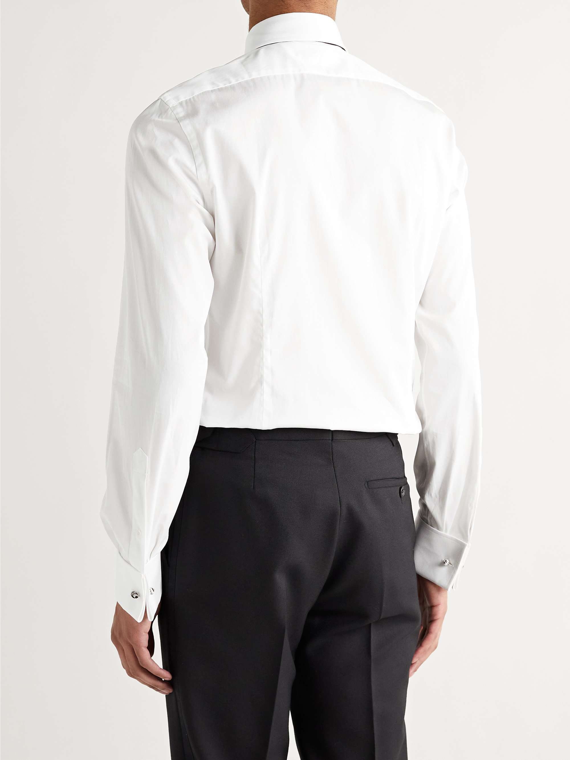 TOM FORD White Slim-Fit Pinned-Collar Double-Cuff Cotton-Poplin Shirt