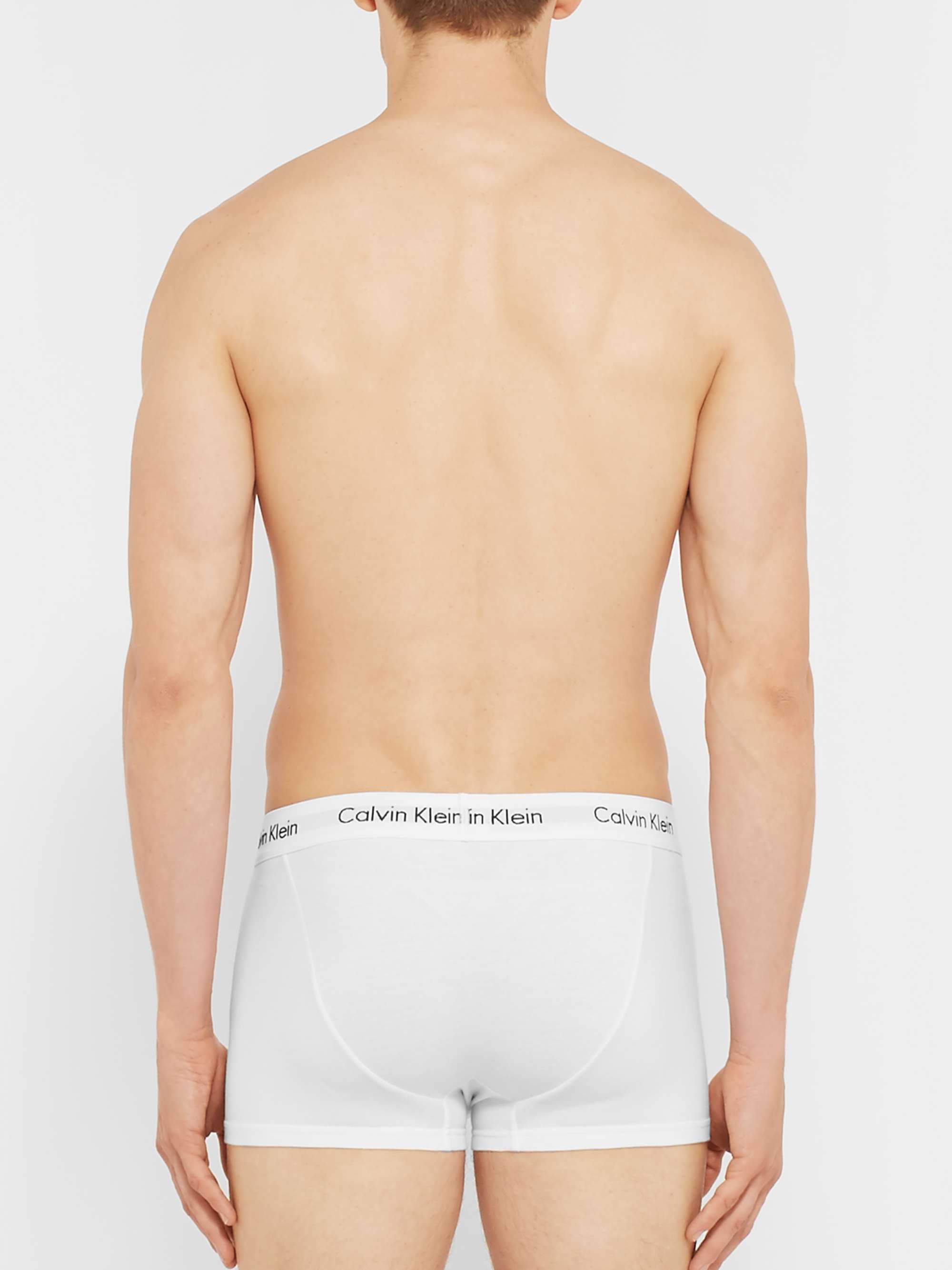 CALVIN KLEIN UNDERWEAR Three-Pack Stretch-Cotton Boxer Briefs