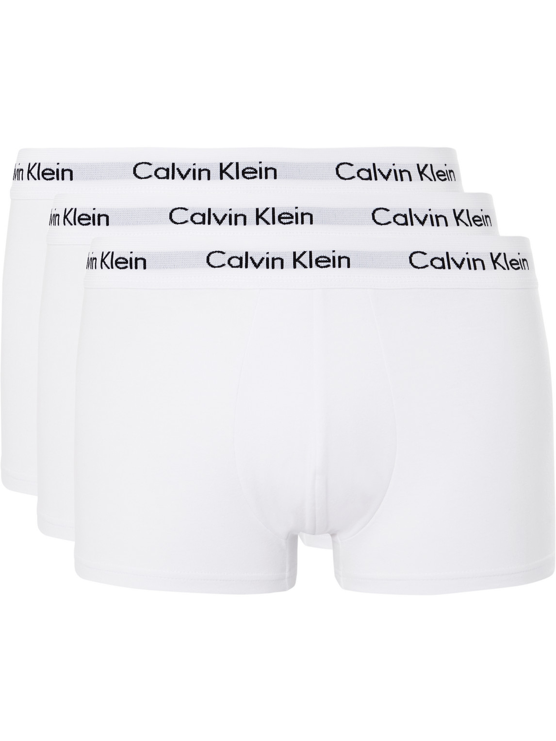 Calvin Klein Underwear Three-pack Low-rise Stretch-cotton Boxer Briefs In White