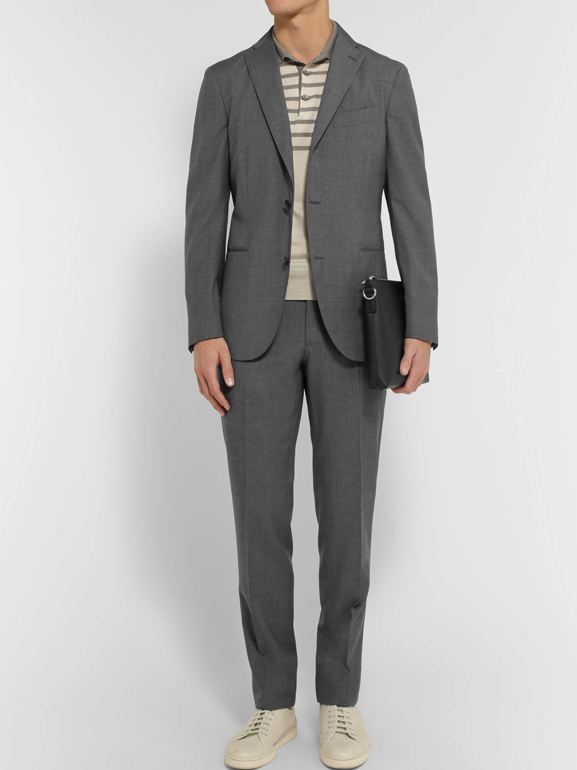 BOGLIOLI Grey Slim-Fit Virgin Wool Suit