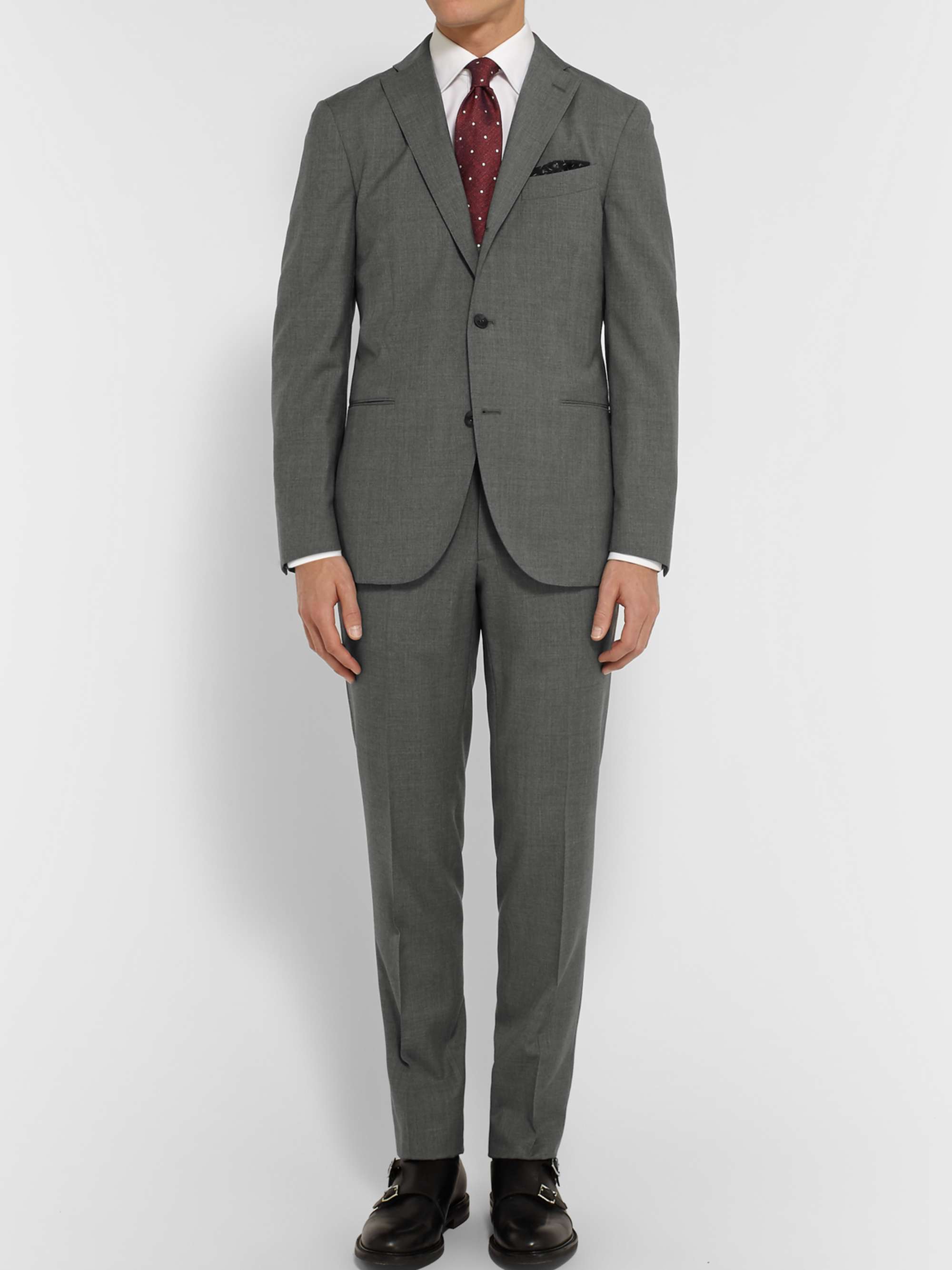 BOGLIOLI Grey Slim-Fit Virgin Wool Suit