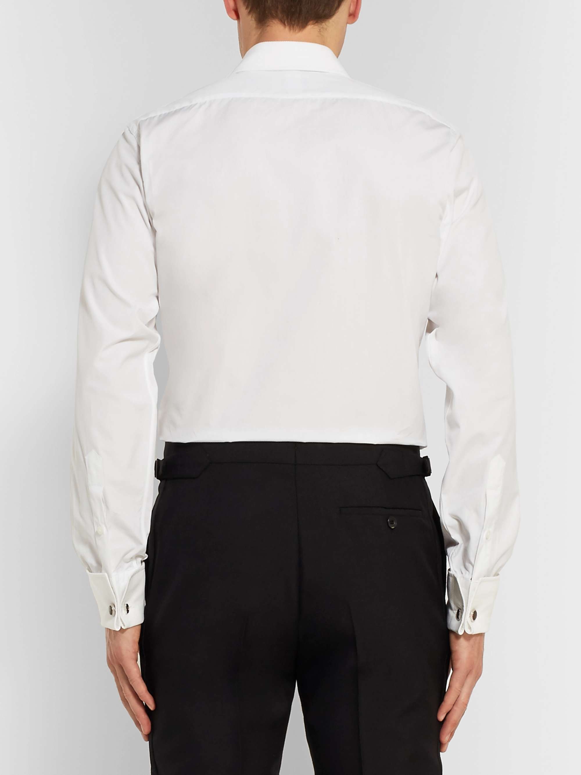 KINGSMAN + Turnbull & Asser White Bib-Front Cotton Tuxedo Shirt