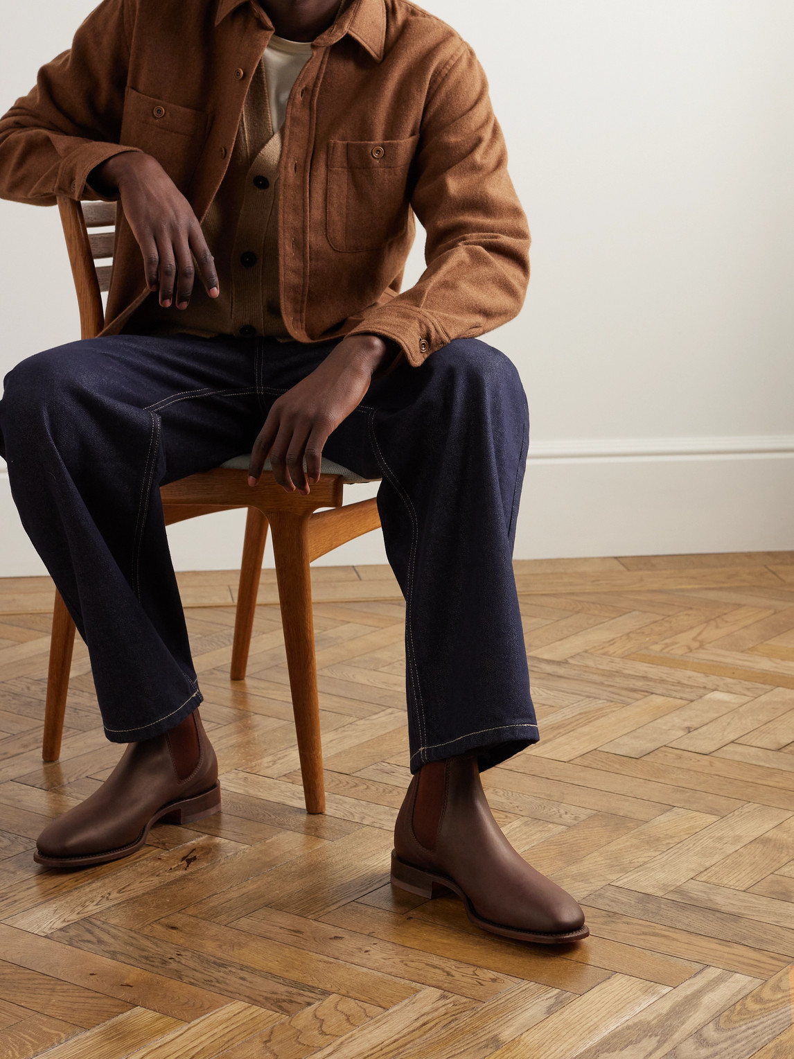 Shop R.m.williams Craftsman Leather Chelsea Boots In Brown